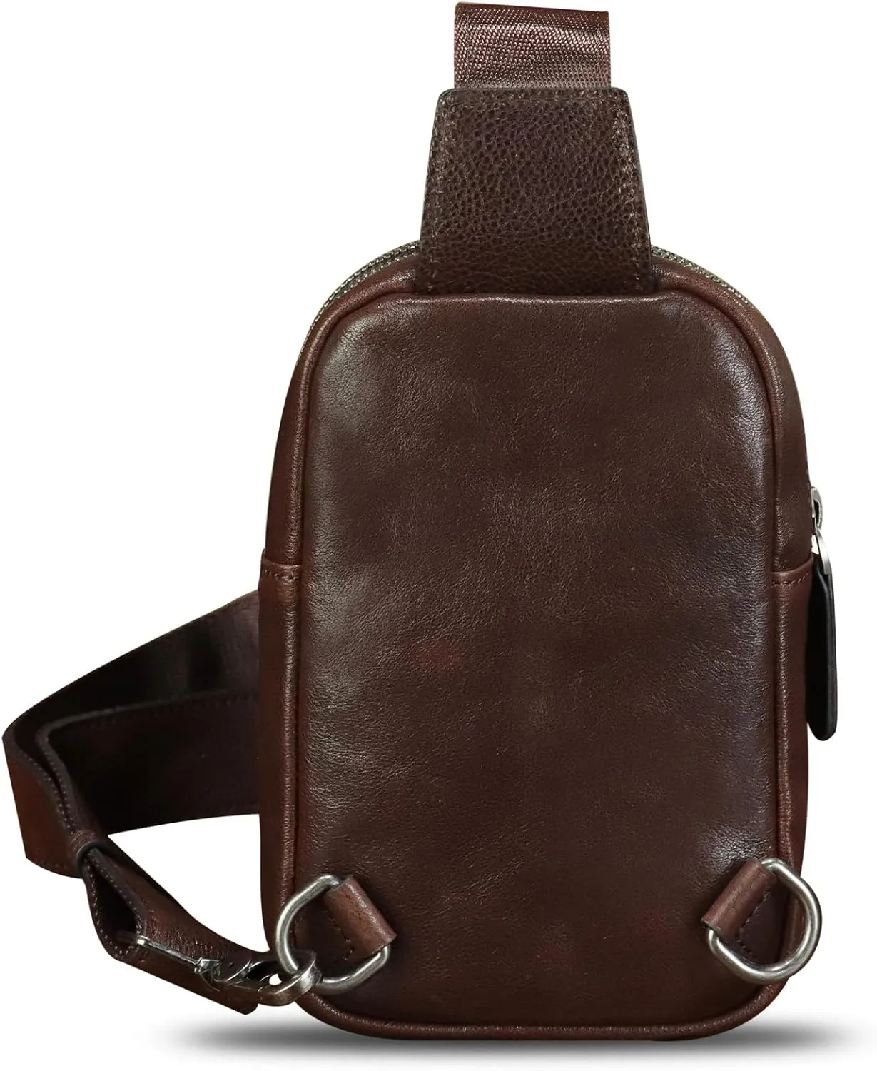 Genuine Leather Sling Bag for Women Small Crossbody Purse Handmade Daypack Retro Shoulder Backpack Vintage Chest Pack (Coffee)