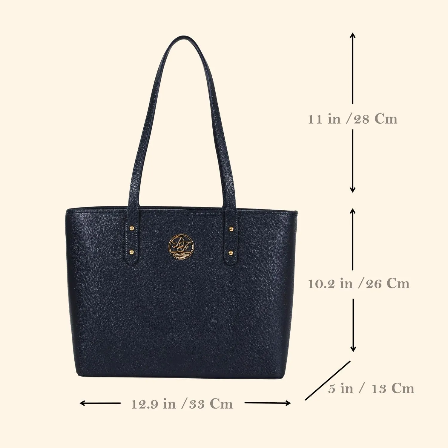 Genuine Leather Tote Bag for Women Shoulder Bag with Zipper Closure