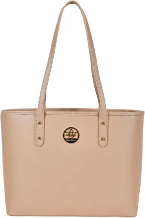 Genuine Leather Tote Bag for Women Shoulder Bag with Zipper Closure