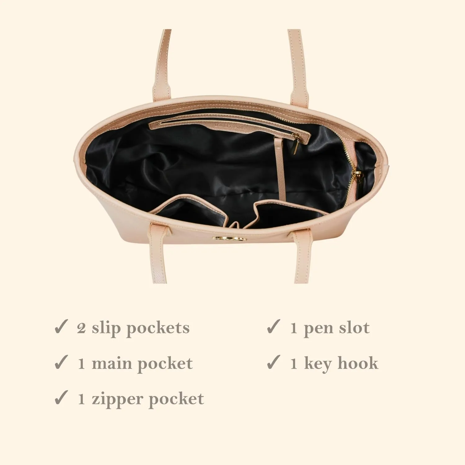 Genuine Leather Tote Bag for Women Shoulder Bag with Zipper Closure