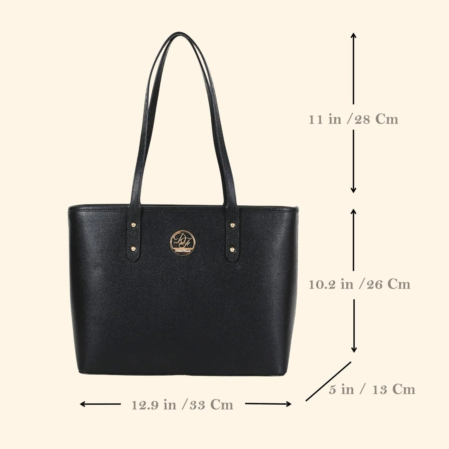 Genuine Leather Tote Bag for Women Shoulder Bag with Zipper Closure