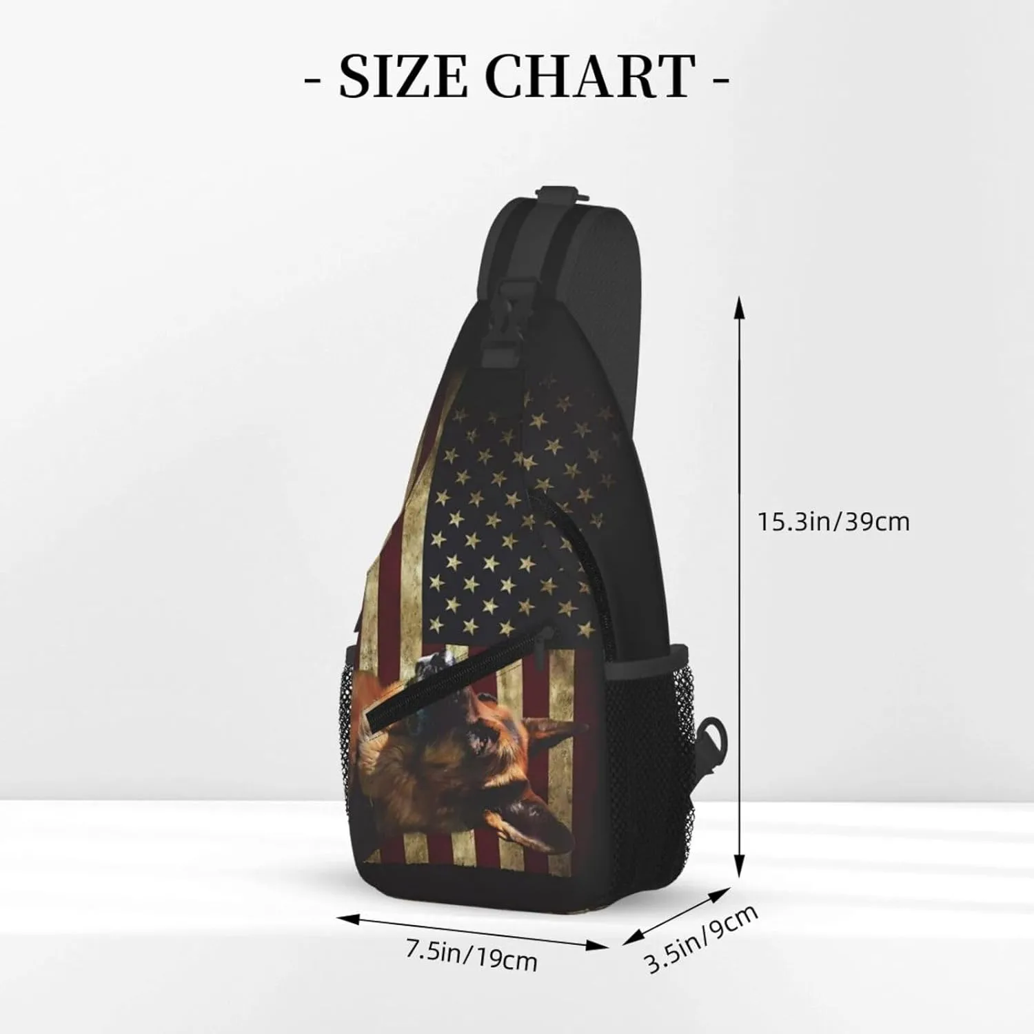 German Shepherd American Crossbody Backpack Dachshunds Dog Chest Bag Lightweight One Strap Backpack Multipurpose Travel Hiking For Men Women