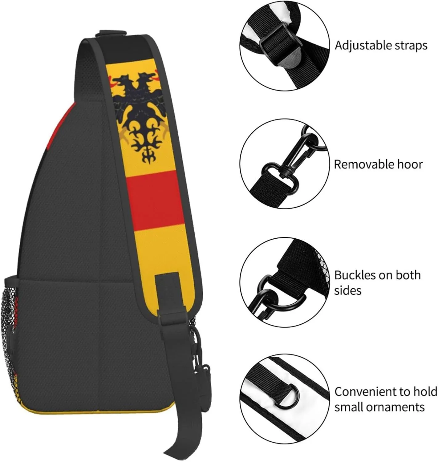 Germany Crossbody Bag German Shoulder Bag Backpack Germany Flag Sling Bag Chest Casual Daypack Bag