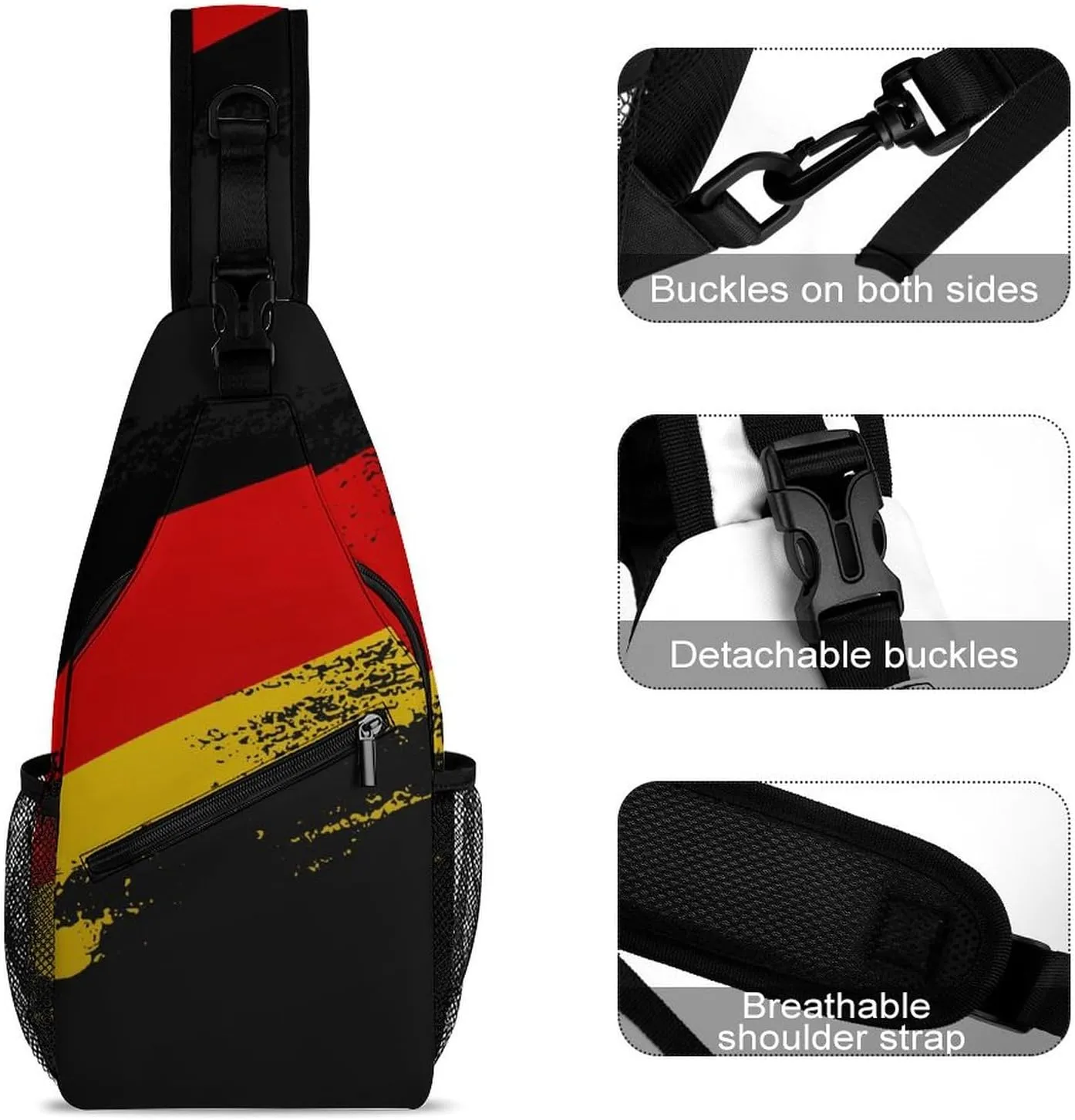 Ghana Flag Patriotic Sling Bag Crossbody Chest Bag Shoulder Bag For Travel Hiking Cycling Camping
