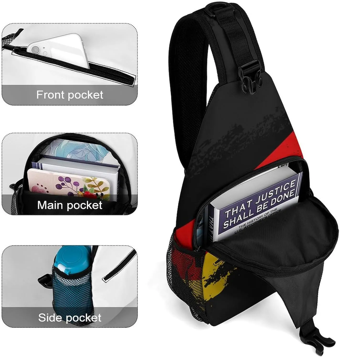 Ghana Flag Patriotic Sling Bag Crossbody Chest Bag Shoulder Bag For Travel Hiking Cycling Camping
