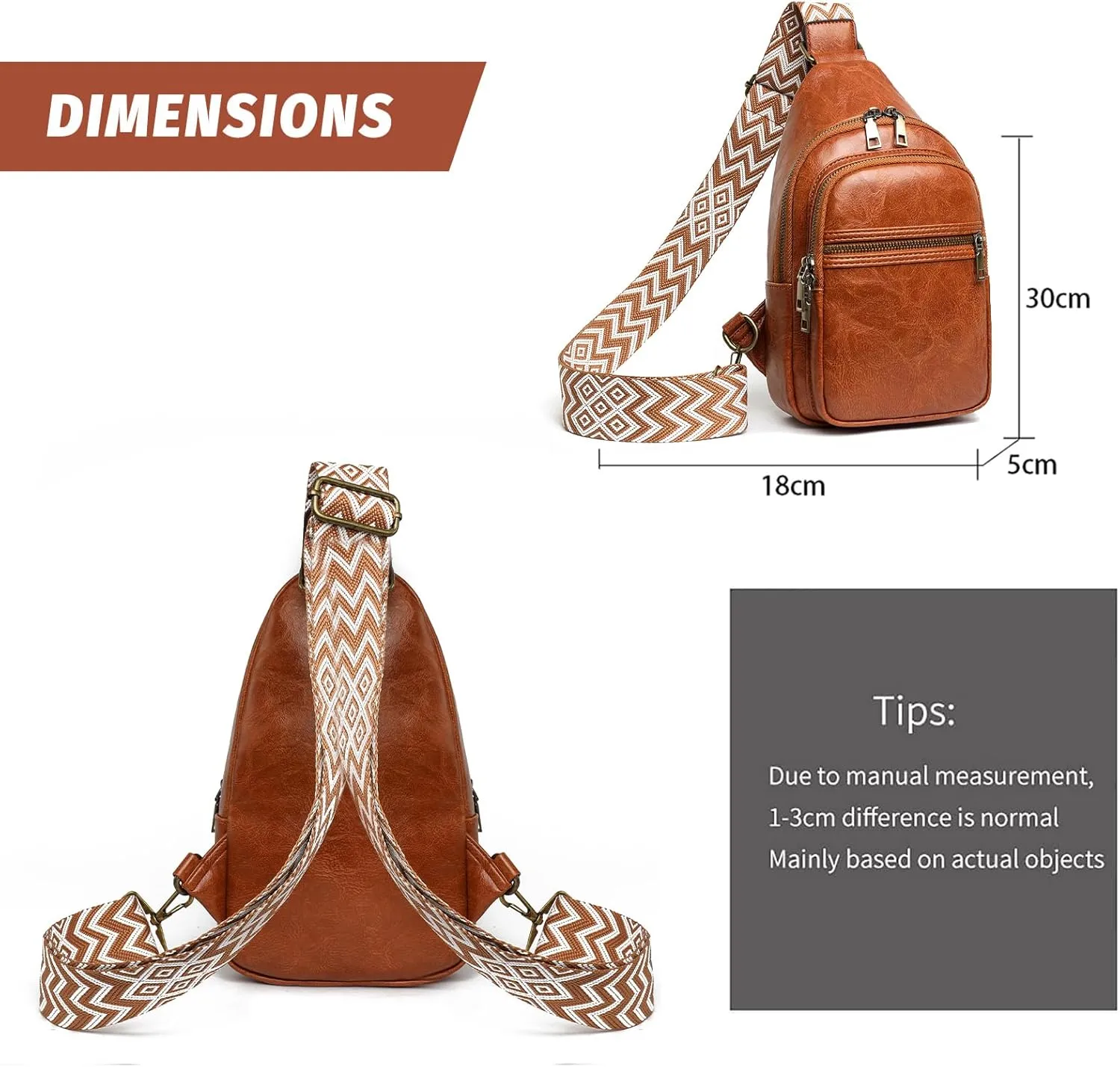 Gifts for Women Mom Christmas Gifts Birthday Small Sling Bag Leather Crossbody Fanny Packs Waist Pack for Traveling Brown