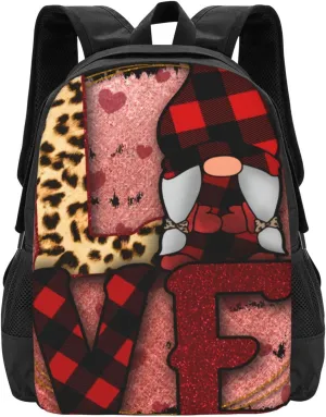Gnome Valentine Love 2 Lightweight Packable Backpack Travel Casual Large Capacity Daypack Foldable Backpack For Men Women