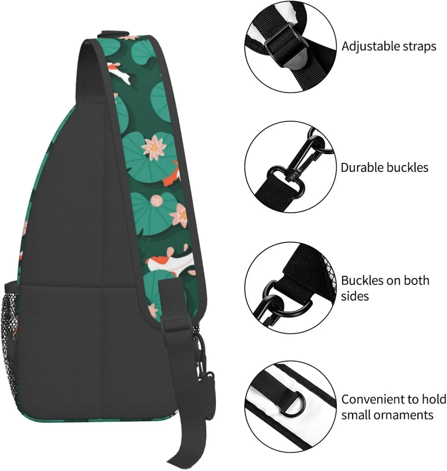 Goldfish Crossbody Bag Fish Shoulder Bag Backpack Cute Sling Bag Funny Chest Casual Daypack for Outdoor
