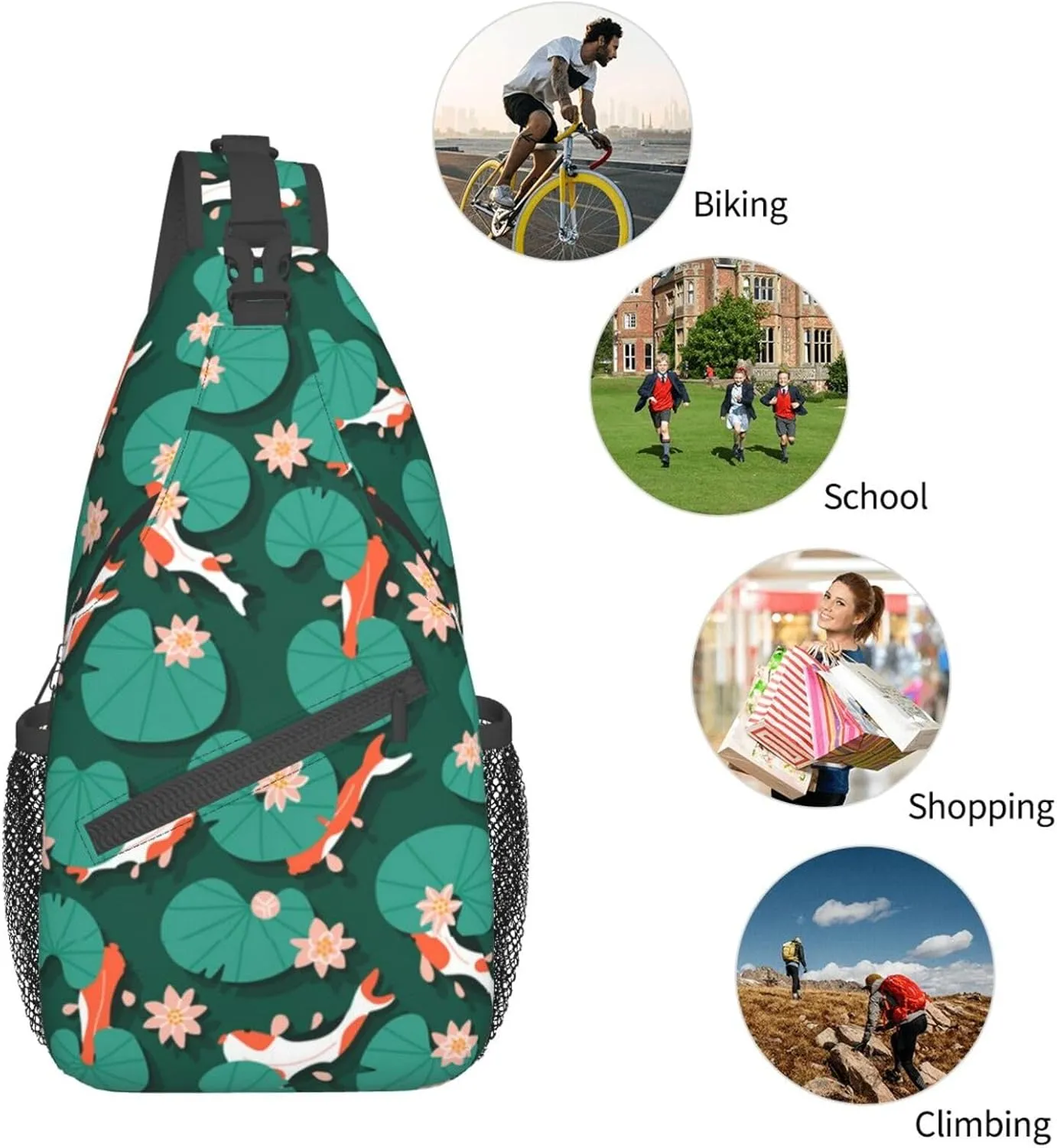Goldfish Crossbody Bag Fish Shoulder Bag Backpack Cute Sling Bag Funny Chest Casual Daypack for Outdoor
