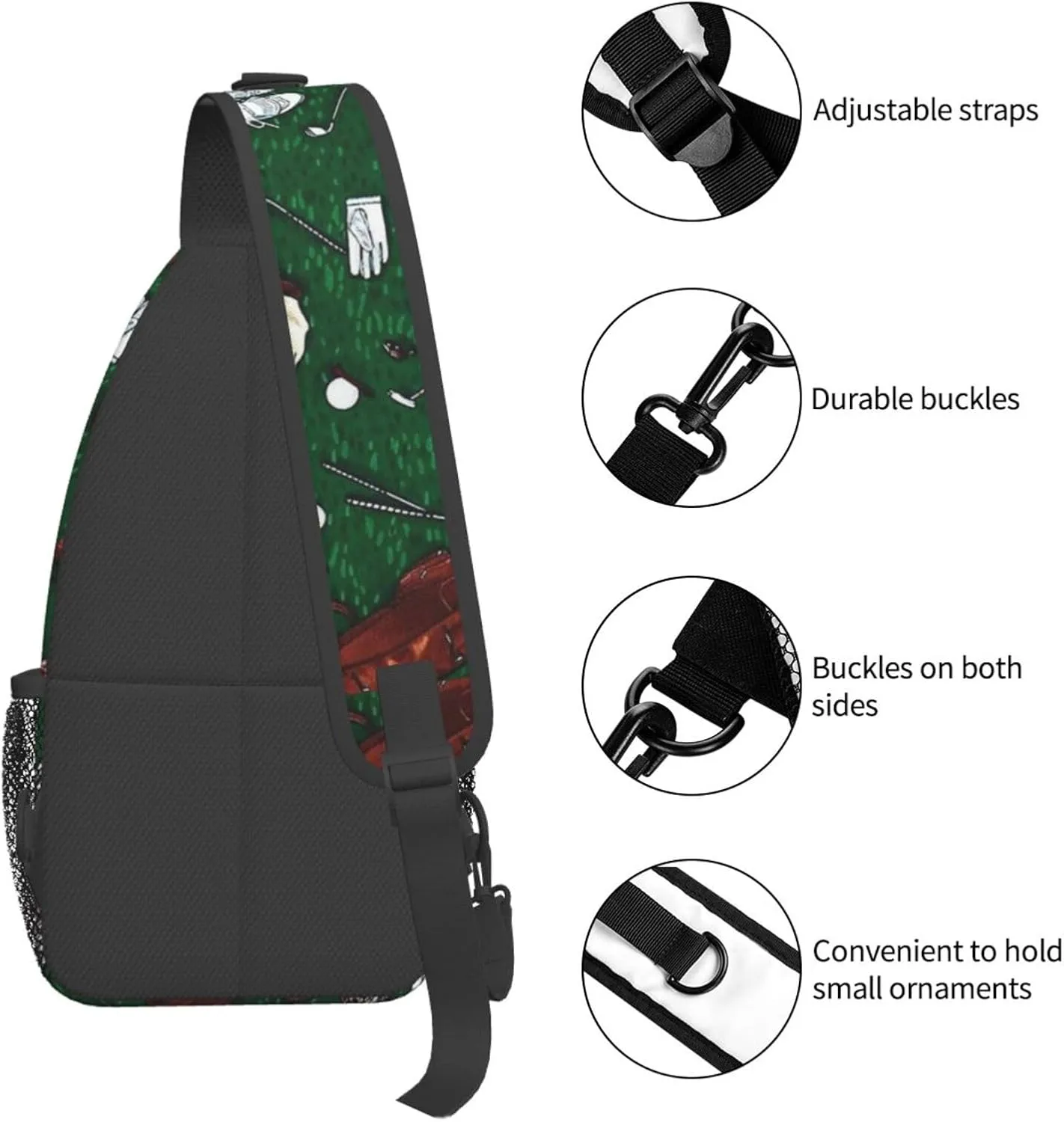 Golf Sport Crossbody Bag Golf Shoulder Bag Backpack Sport Sling Bag Chest Casual Daypack for Outdoor