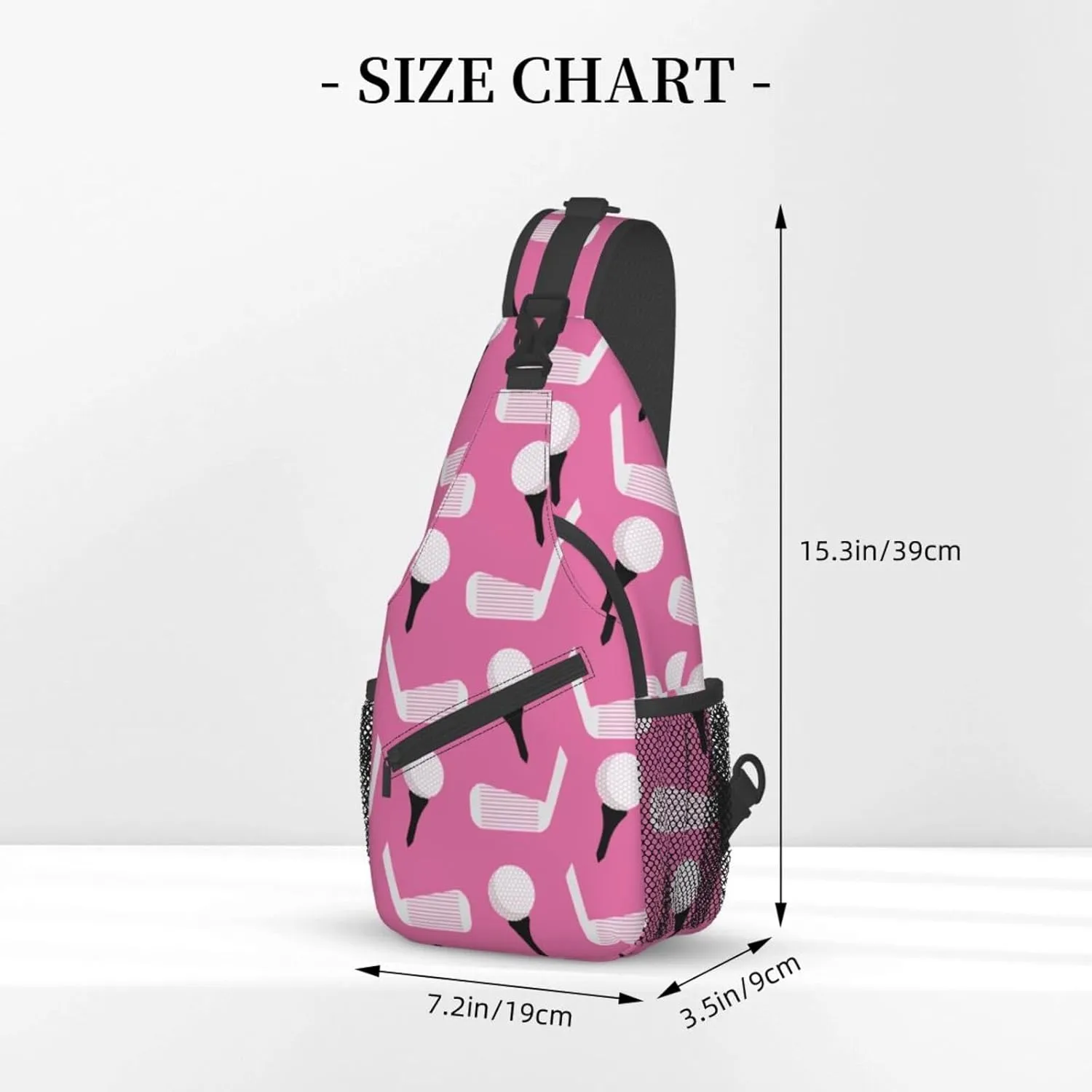 Golf Sport Crossbody Bag Golf Shoulder Bag Backpack Sport Sling Bag Chest Casual Daypack for Outdoor