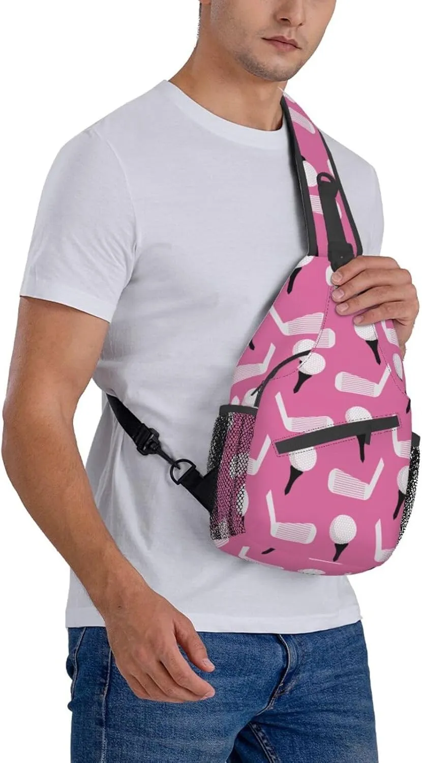 Golf Sport Crossbody Bag Golf Shoulder Bag Backpack Sport Sling Bag Chest Casual Daypack for Outdoor
