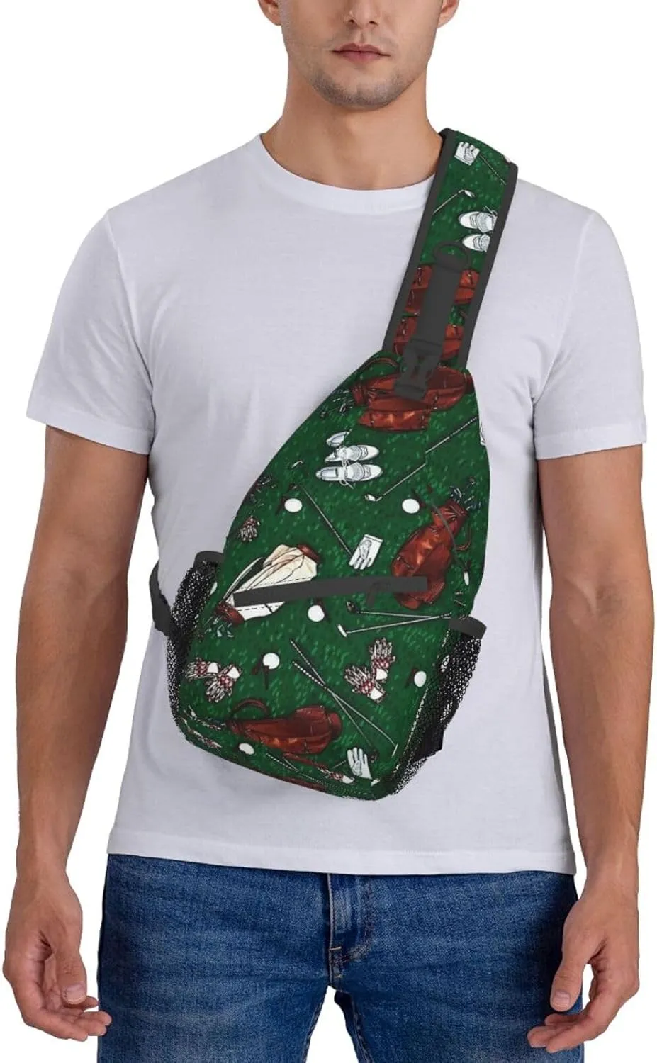 Golf Sport Crossbody Bag Golf Shoulder Bag Backpack Sport Sling Bag Chest Casual Daypack for Outdoor