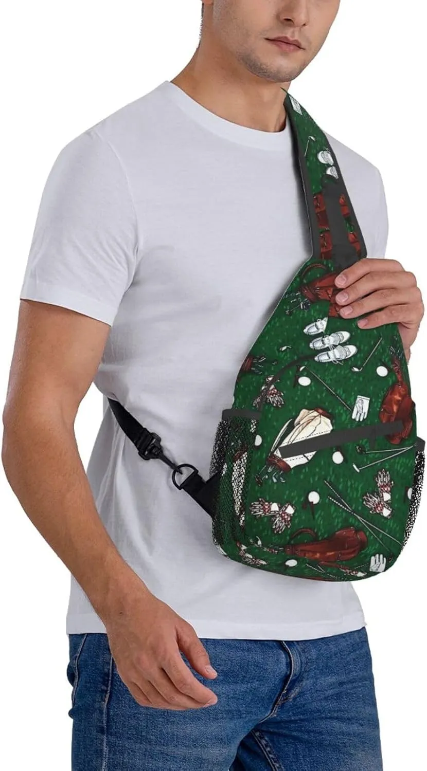 Golf Sport Crossbody Bag Golf Shoulder Bag Backpack Sport Sling Bag Chest Casual Daypack for Outdoor