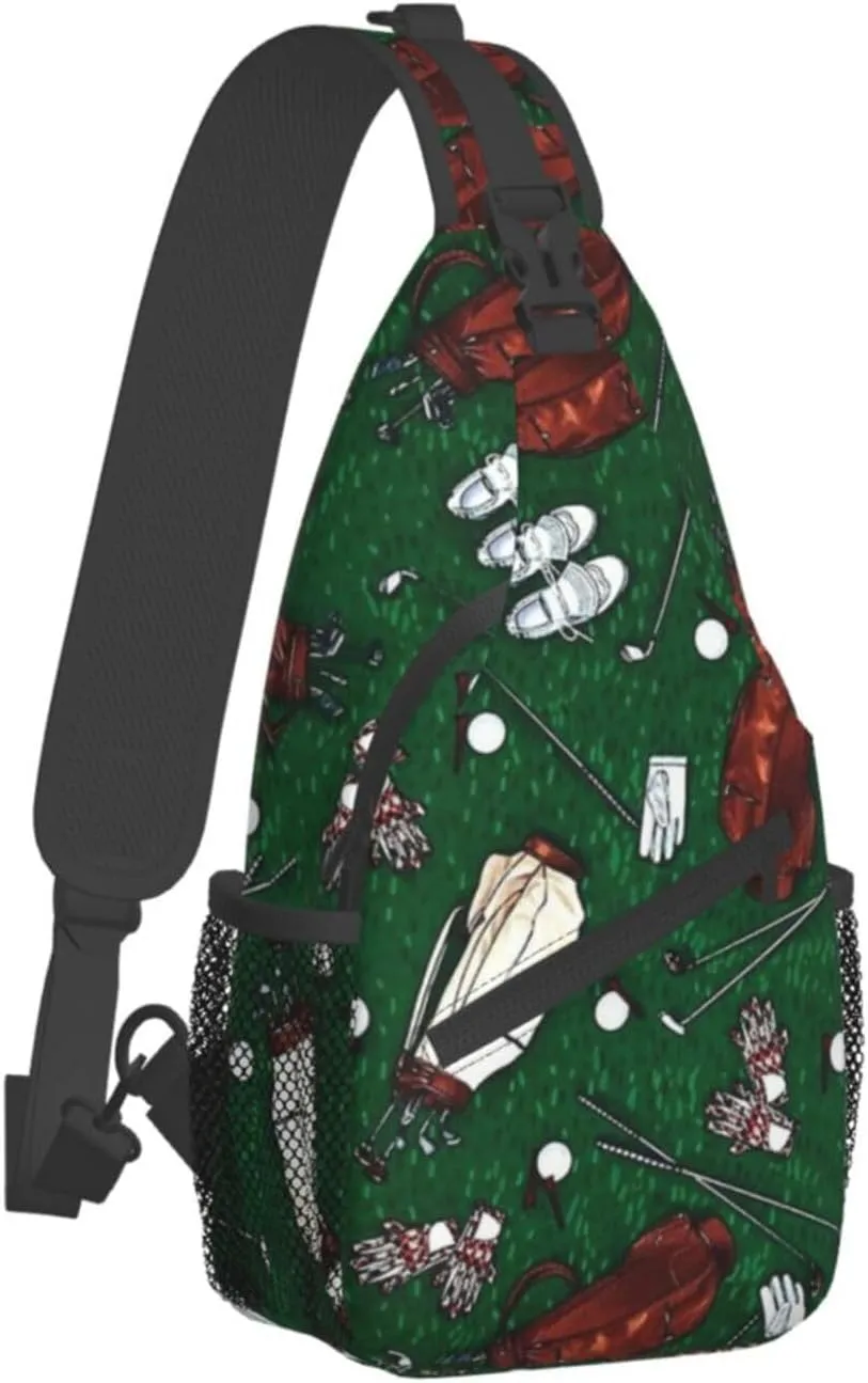 Golf Sport Crossbody Bag Golf Shoulder Bag Backpack Sport Sling Bag Chest Casual Daypack for Outdoor
