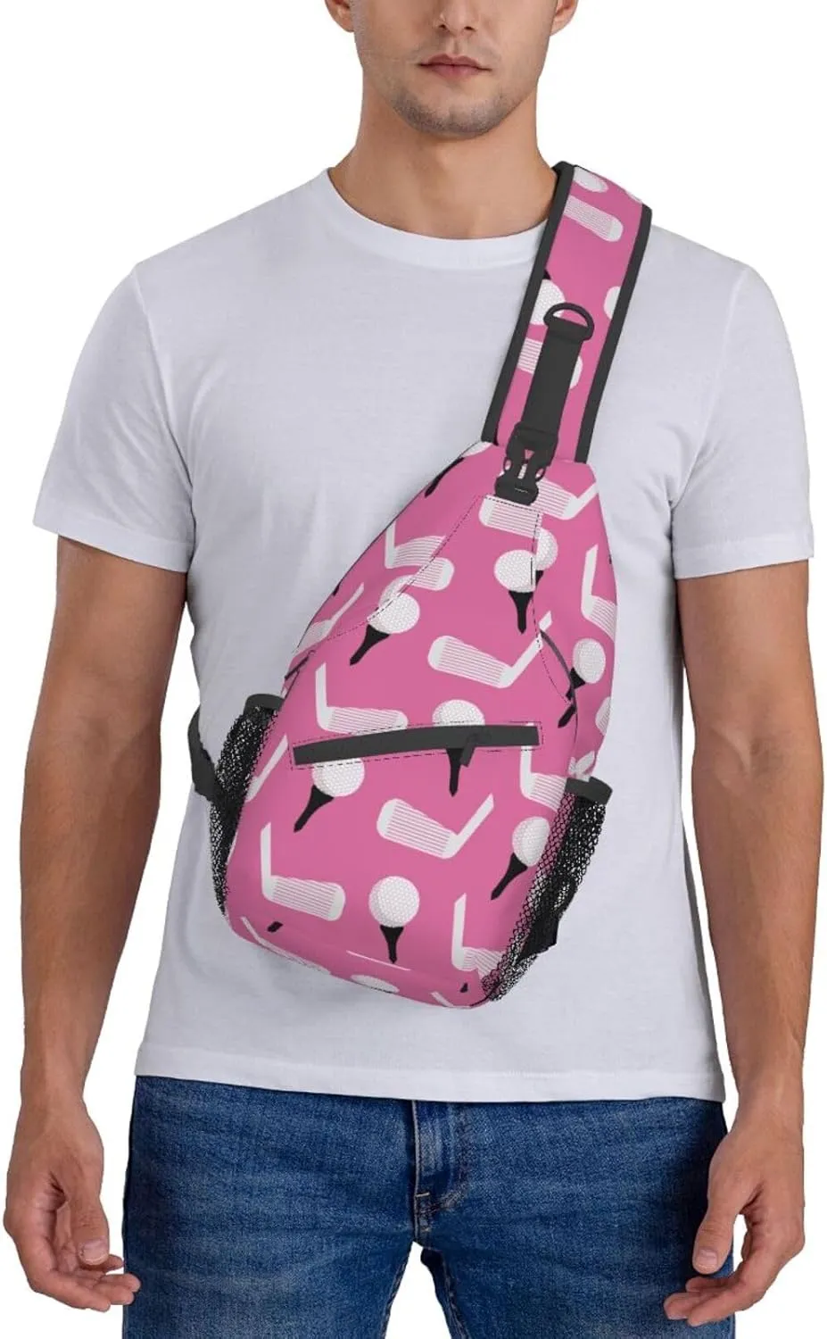 Golf Sport Crossbody Bag Golf Shoulder Bag Backpack Sport Sling Bag Chest Casual Daypack for Outdoor