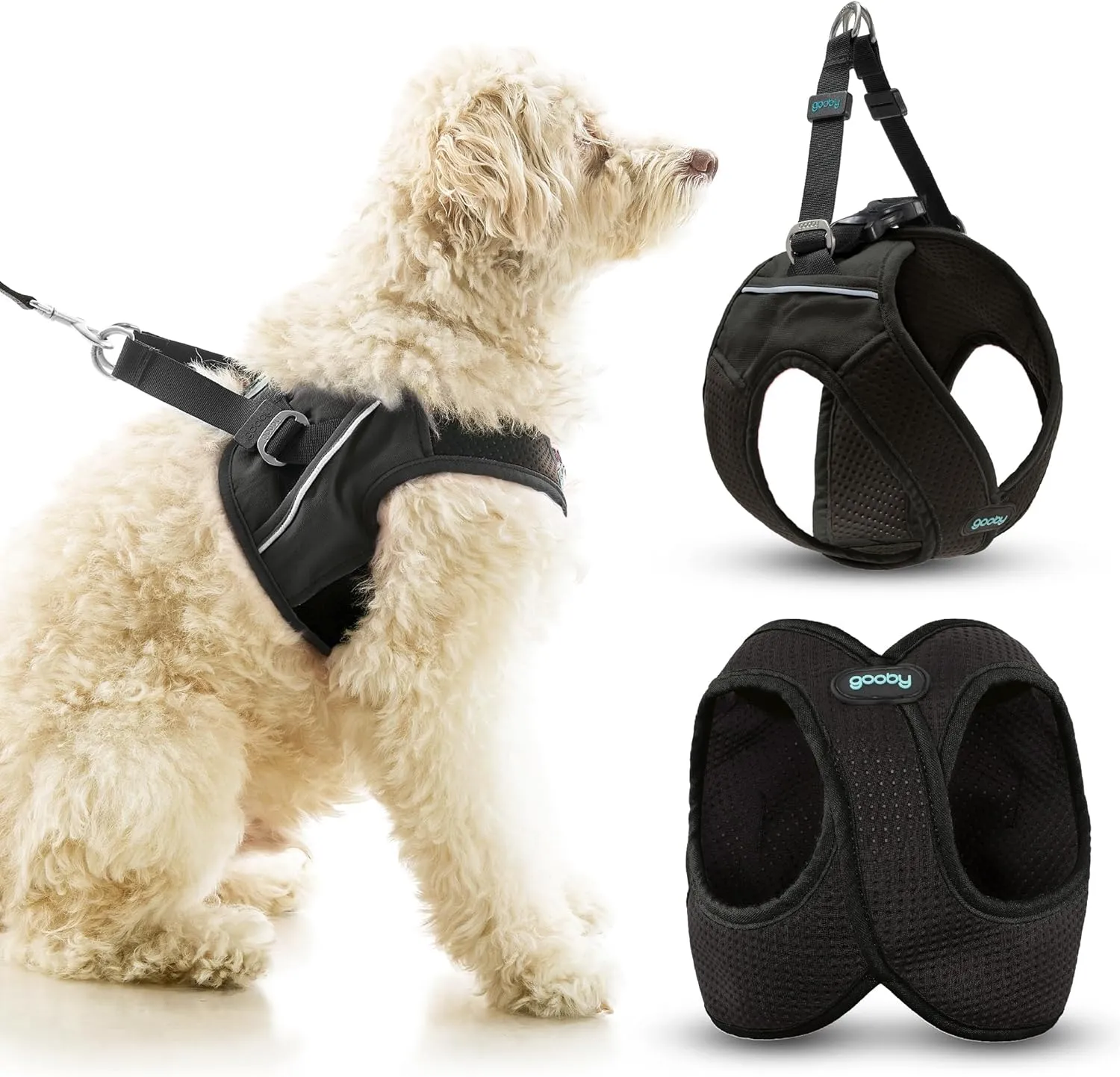 Gooby Escape Free Easy Fit X in Dog Harness - Vegas Black, Small