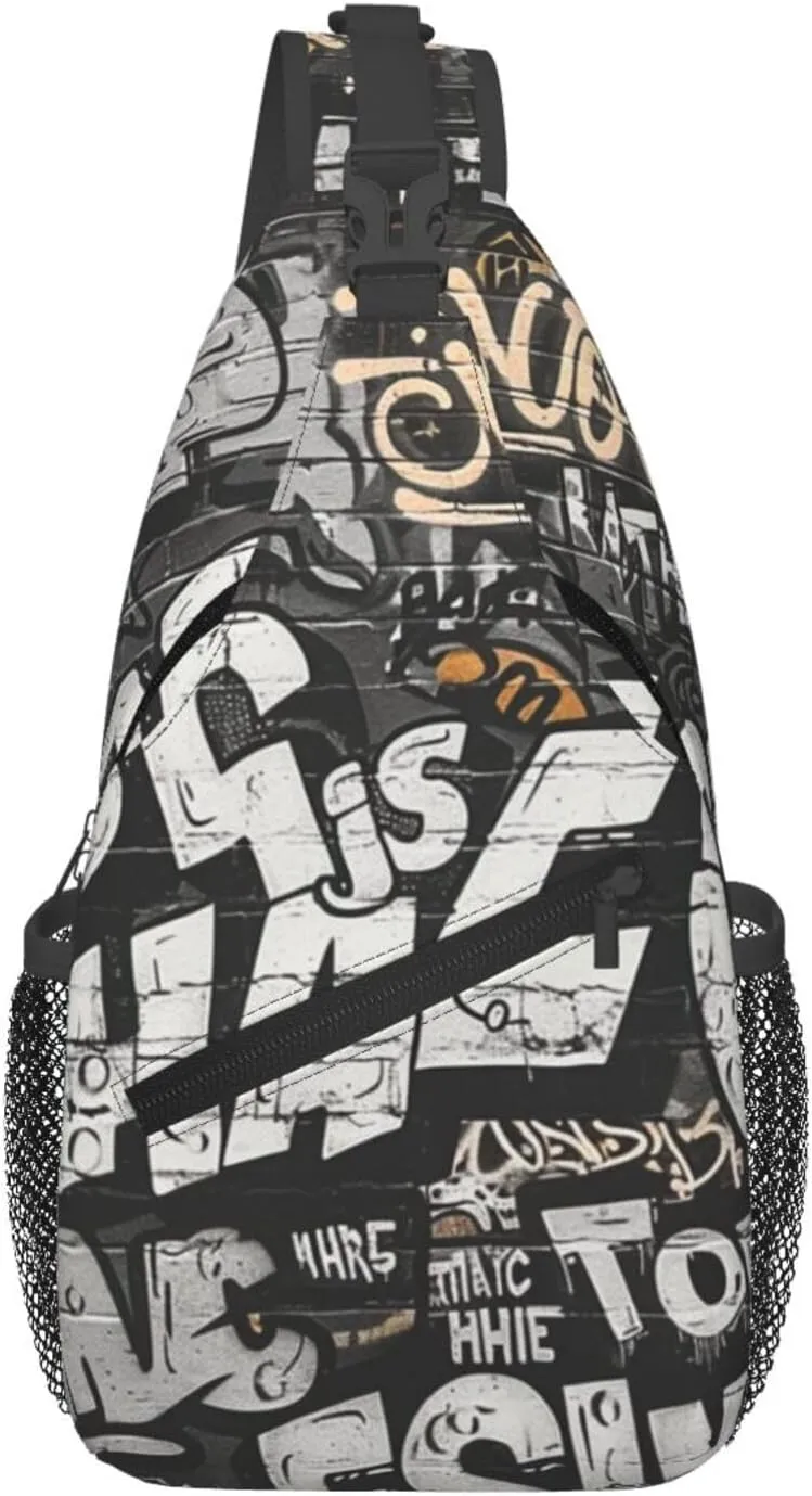 Graffiti Art Crossbody Sling Bag For Women Men Cute Chest Bag Shoulder Bag Sling Backpack Casual Sport Daypack For Travel Hiking