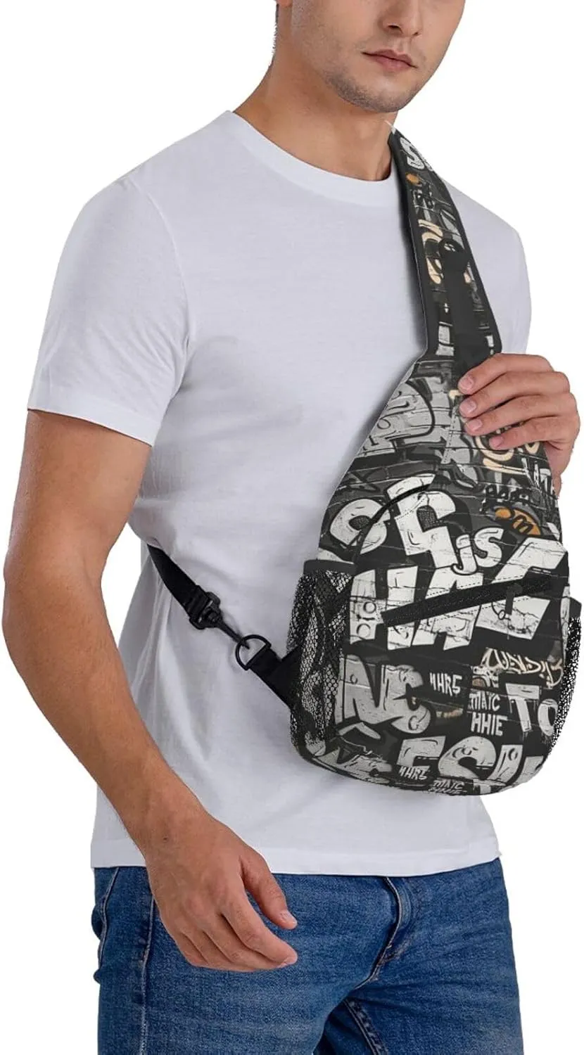 Graffiti Art Crossbody Sling Bag For Women Men Cute Chest Bag Shoulder Bag Sling Backpack Casual Sport Daypack For Travel Hiking