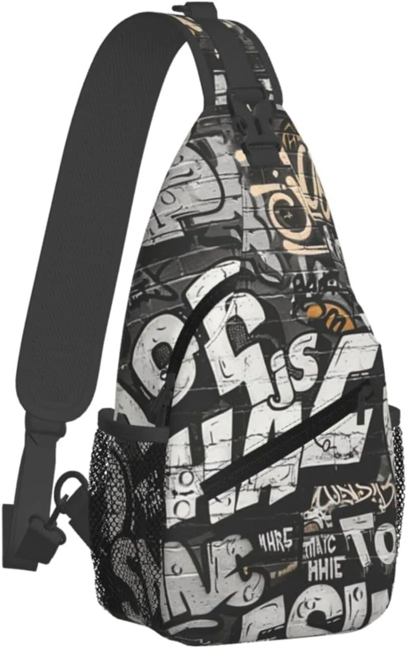 Graffiti Art Crossbody Sling Bag For Women Men Cute Chest Bag Shoulder Bag Sling Backpack Casual Sport Daypack For Travel Hiking