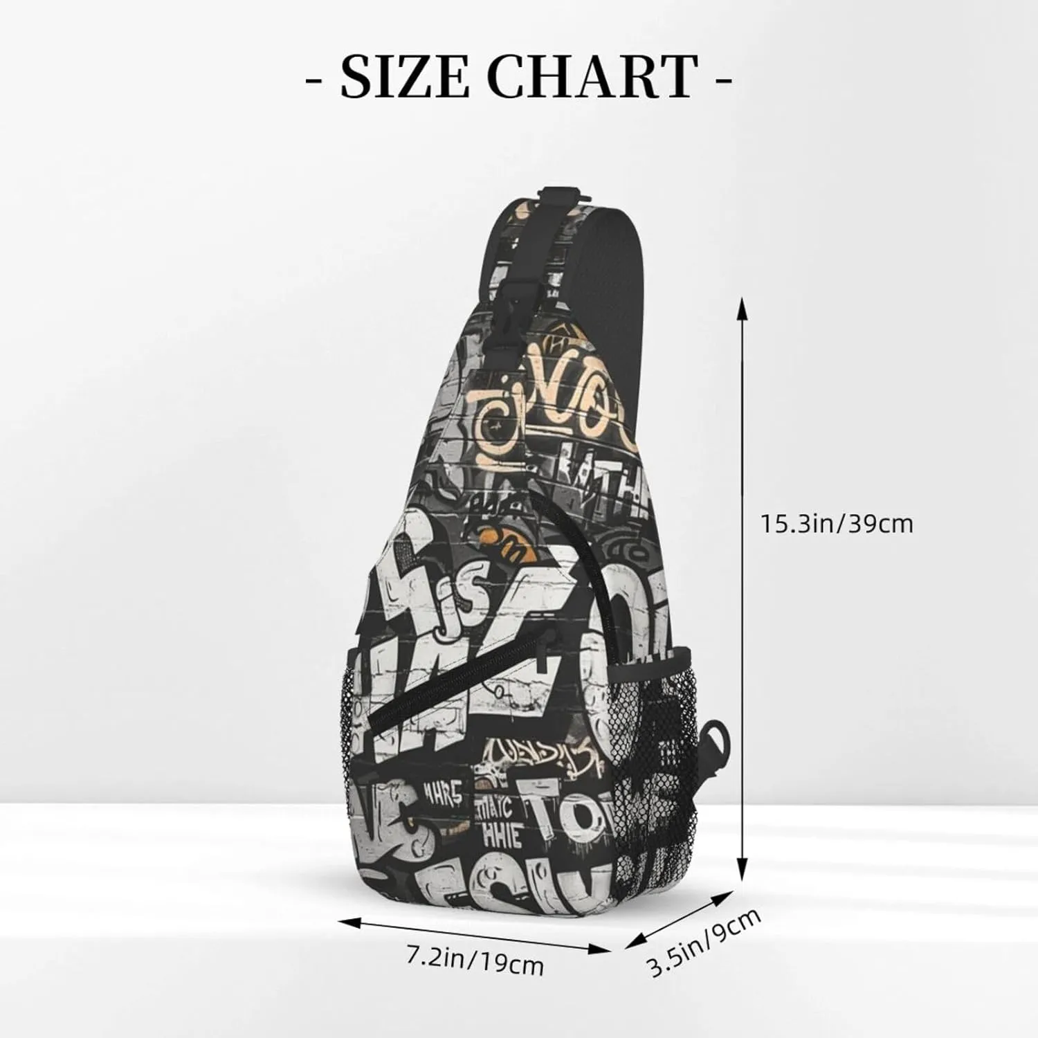 Graffiti Art Crossbody Sling Bag For Women Men Cute Chest Bag Shoulder Bag Sling Backpack Casual Sport Daypack For Travel Hiking