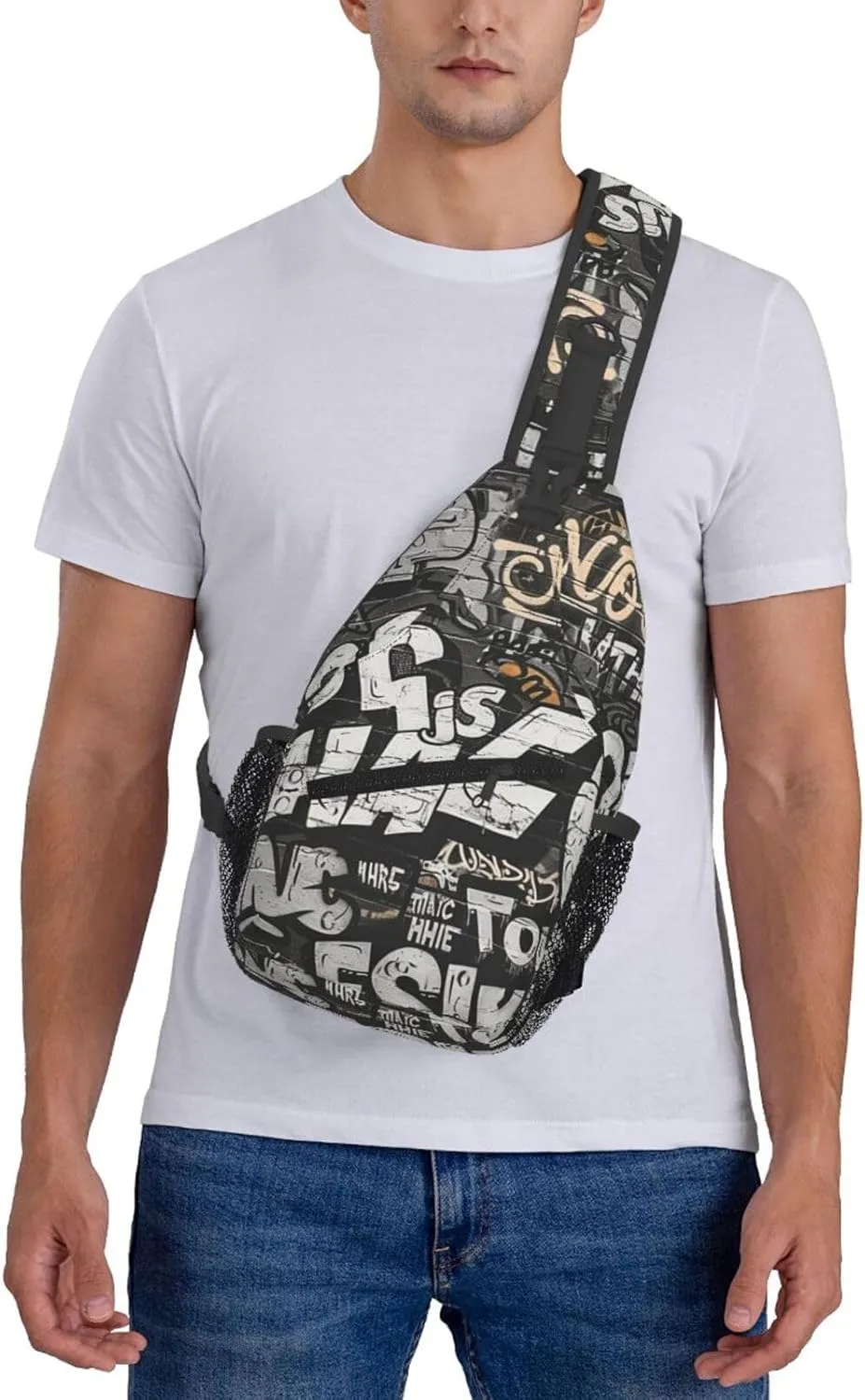 Graffiti Art Crossbody Sling Bag For Women Men Cute Chest Bag Shoulder Bag Sling Backpack Casual Sport Daypack For Travel Hiking