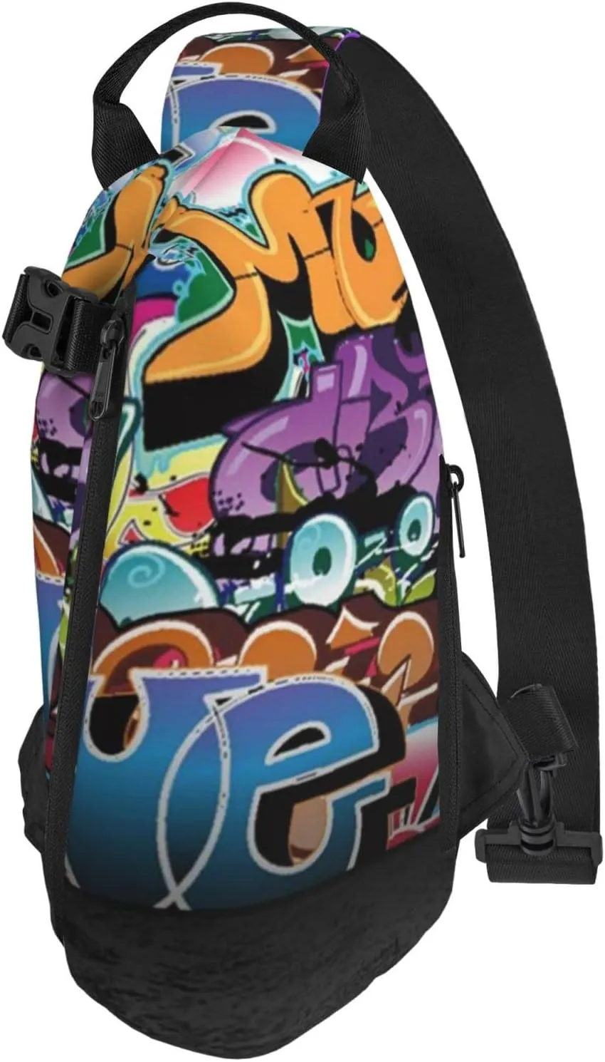 Graffiti Hip Hop Sling Bag, Crossbody Sling Backpack Shoulder Chest Bag For Women Men, Travel Hiking Daypack