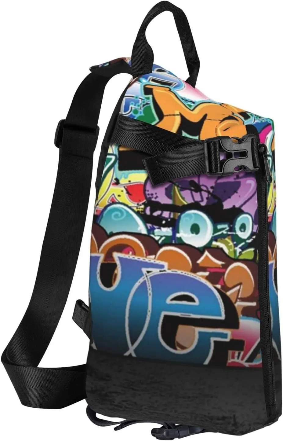 Graffiti Hip Hop Sling Bag, Crossbody Sling Backpack Shoulder Chest Bag For Women Men, Travel Hiking Daypack