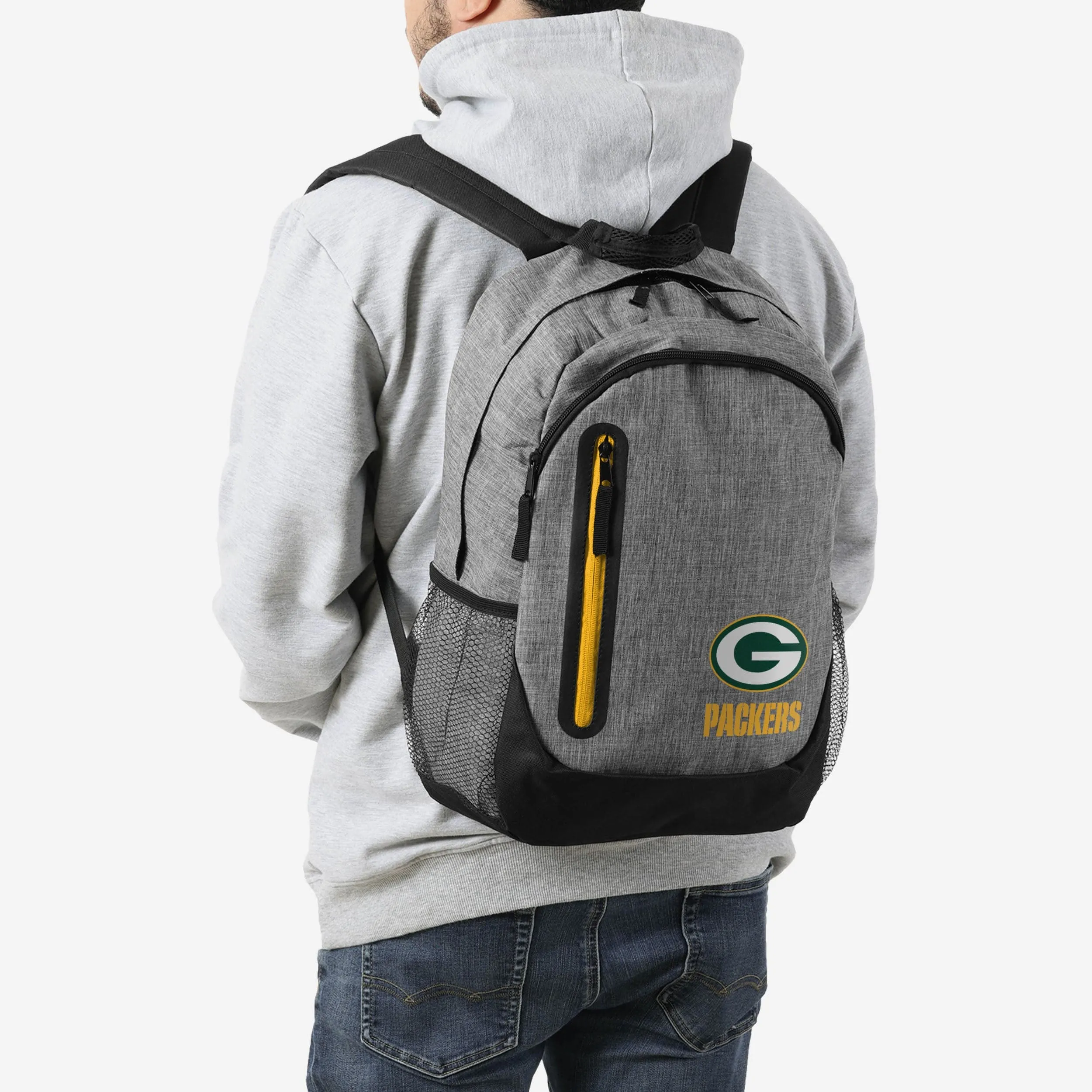 Green Bay Packers Heather Grey Bold Color Backpack