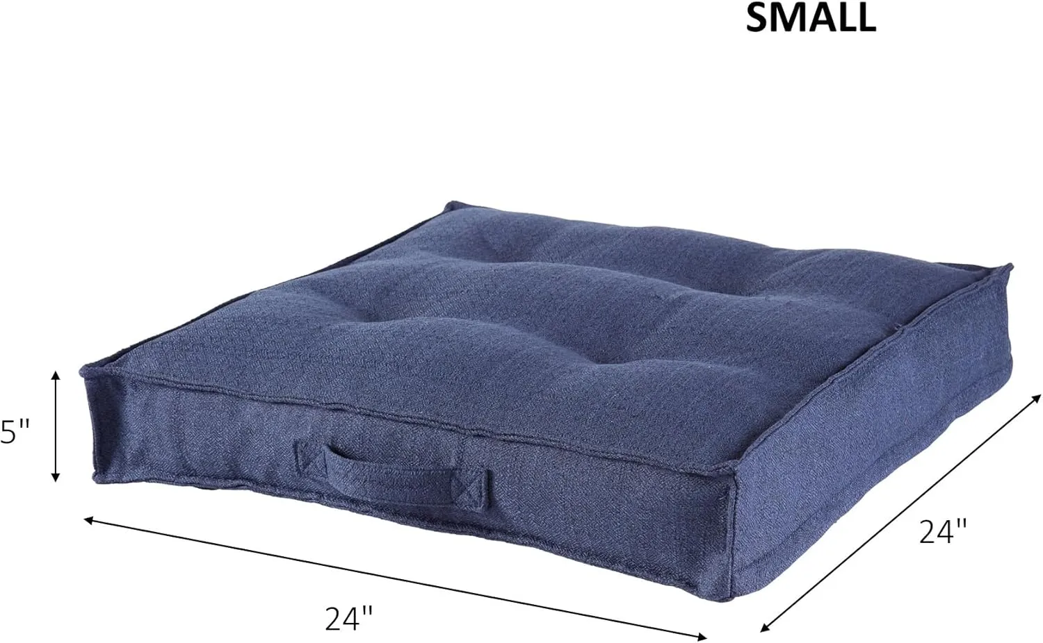 Greendale Home Fashions Square Tufted Floor Pillow with Removable Cover, Small (24"), Cobalt