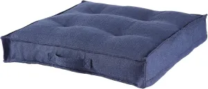 Greendale Home Fashions Square Tufted Floor Pillow with Removable Cover, Small (24"), Cobalt