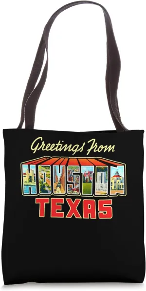 Greetings From Houston Texas Postcard Style Travel Art TPA Tote Bag