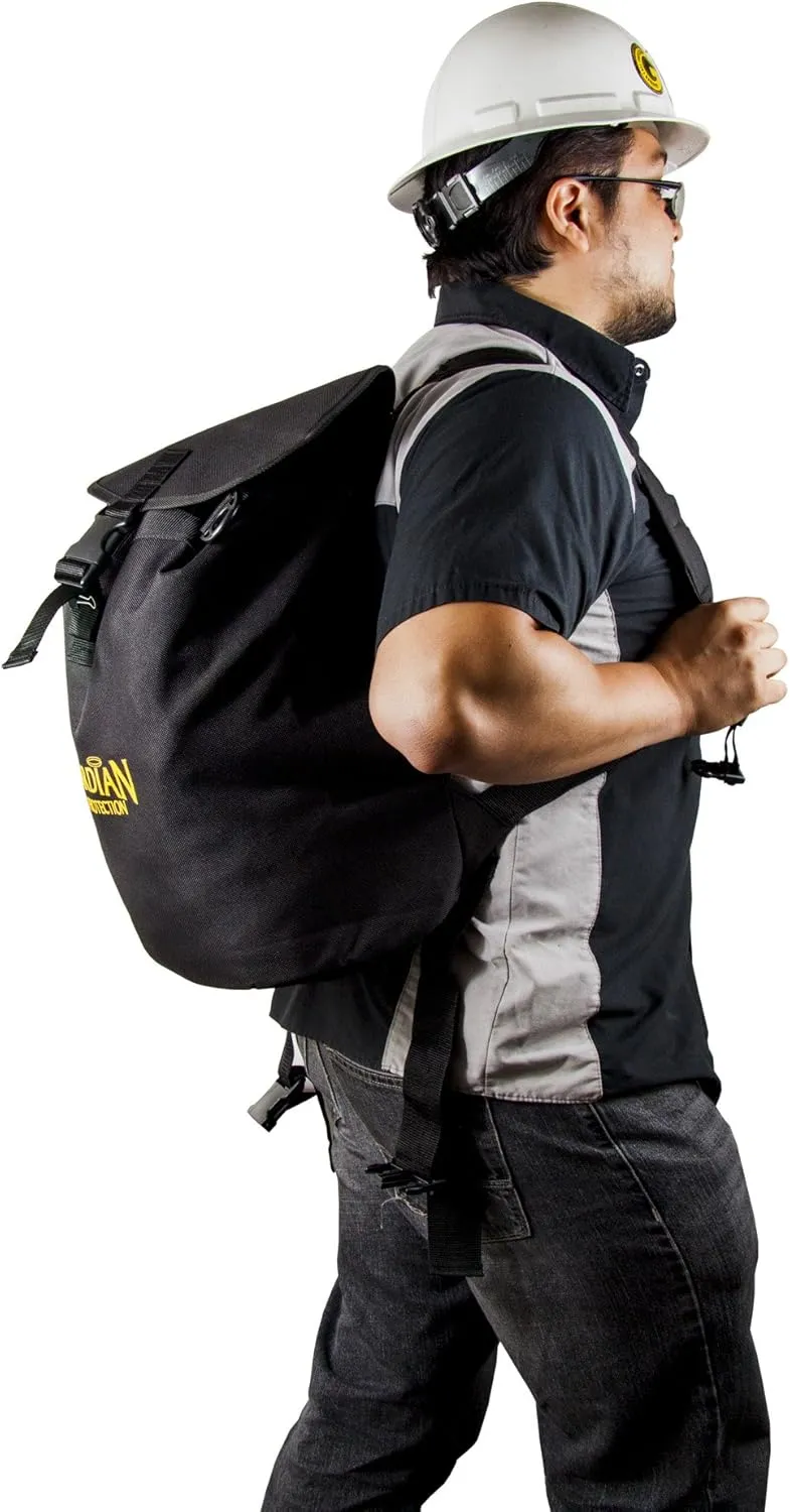 Guardian Fall Protection 00768 Ultra Sack Small Black Canvas Duffel Back Pack