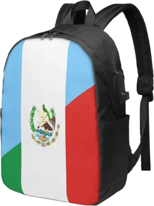 Guatemala Guatemalan Mexico Flag Laptop Backpacks Travel Backpack Casual Business Daypack Sport Rucksack Computer Bag Fits up to 17 Inch Notebook with USB Port
