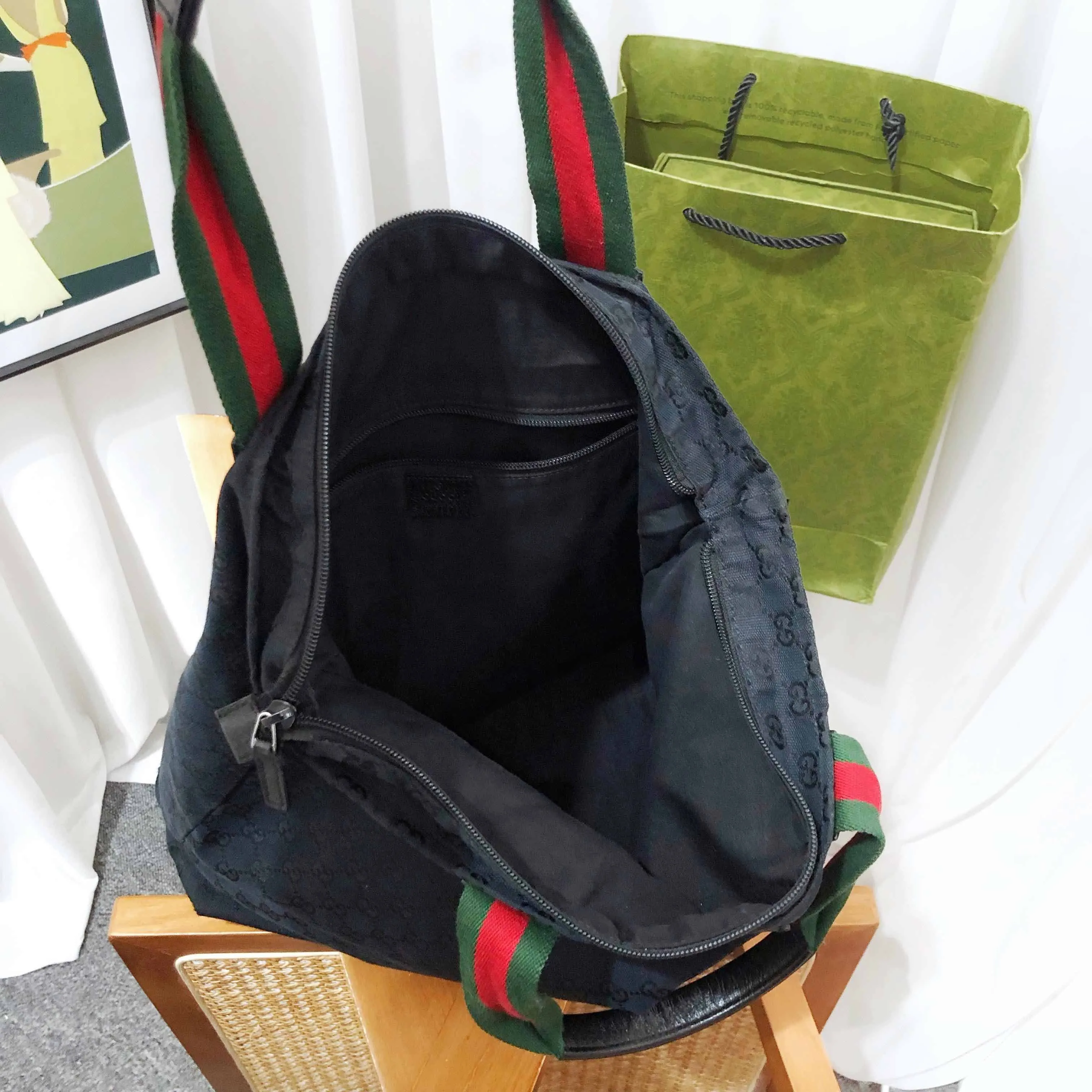 Gucci GG Black Canvas Tote Bag
