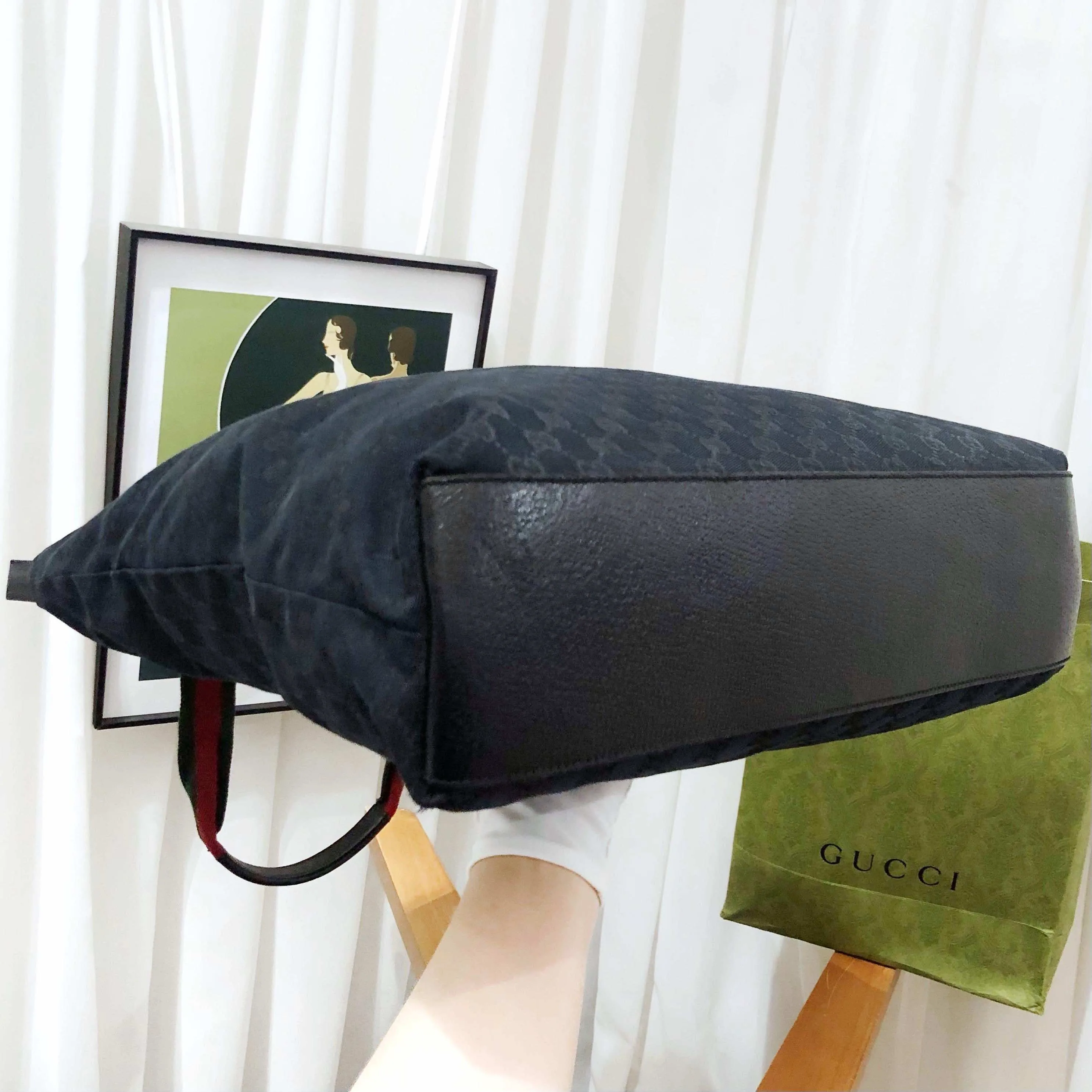 Gucci GG Black Canvas Tote Bag
