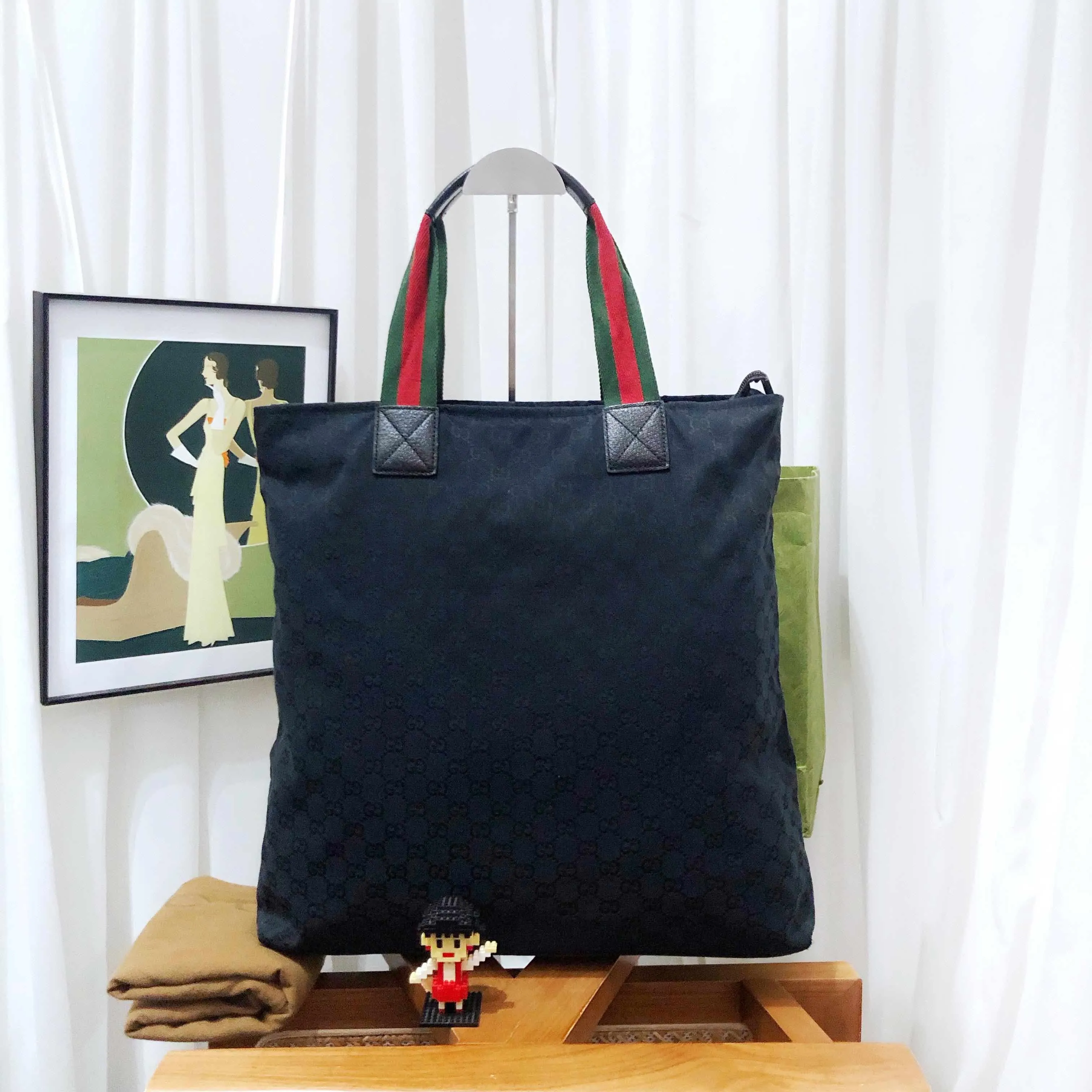 Gucci GG Black Canvas Tote Bag