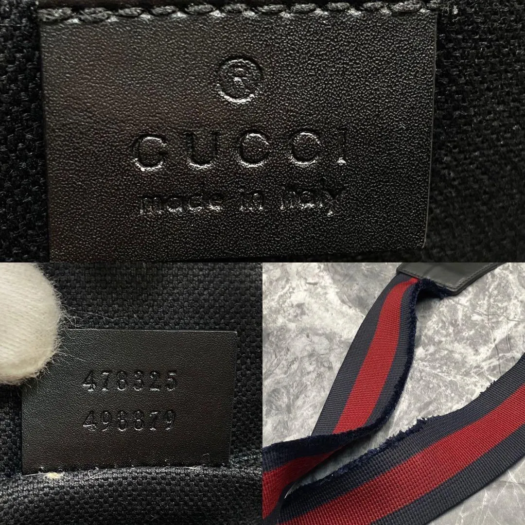 Gucci GG GG Supreme Sling Backpack Body Bag Waist Bag Black Men's