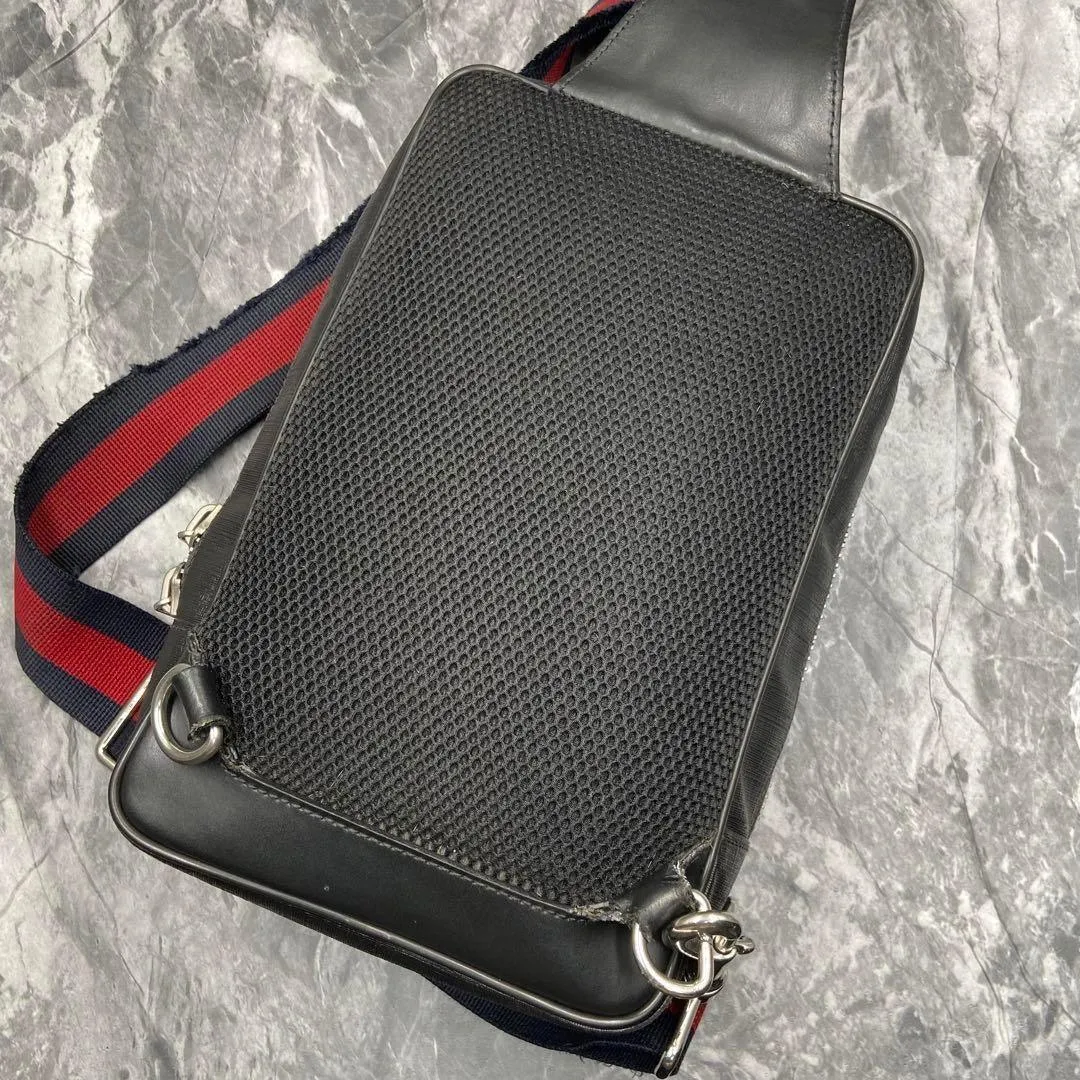 Gucci GG GG Supreme Sling Backpack Body Bag Waist Bag Black Men's