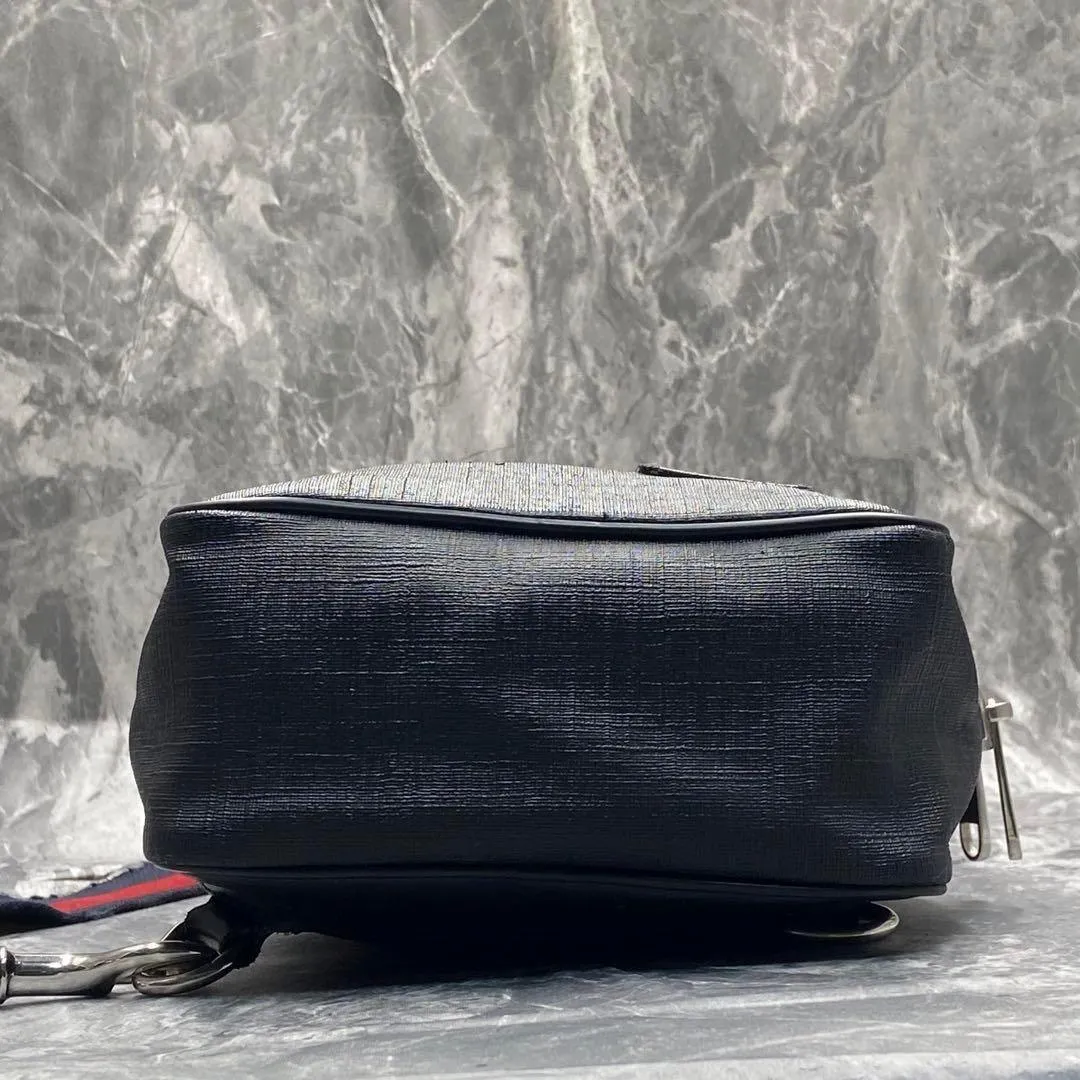 Gucci GG GG Supreme Sling Backpack Body Bag Waist Bag Black Men's