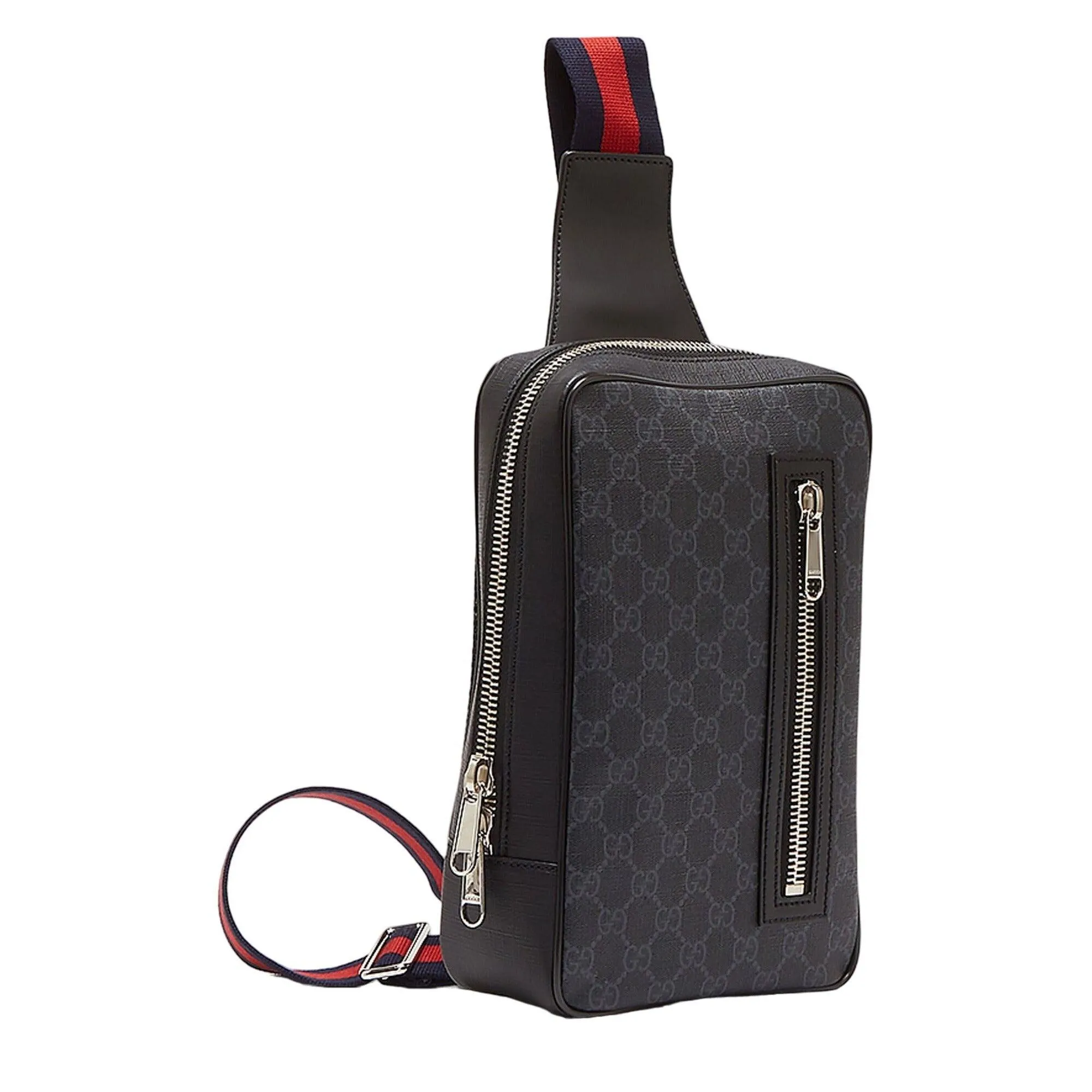 Gucci GG GG Supreme Sling Backpack Body Bag Waist Bag Black Men's