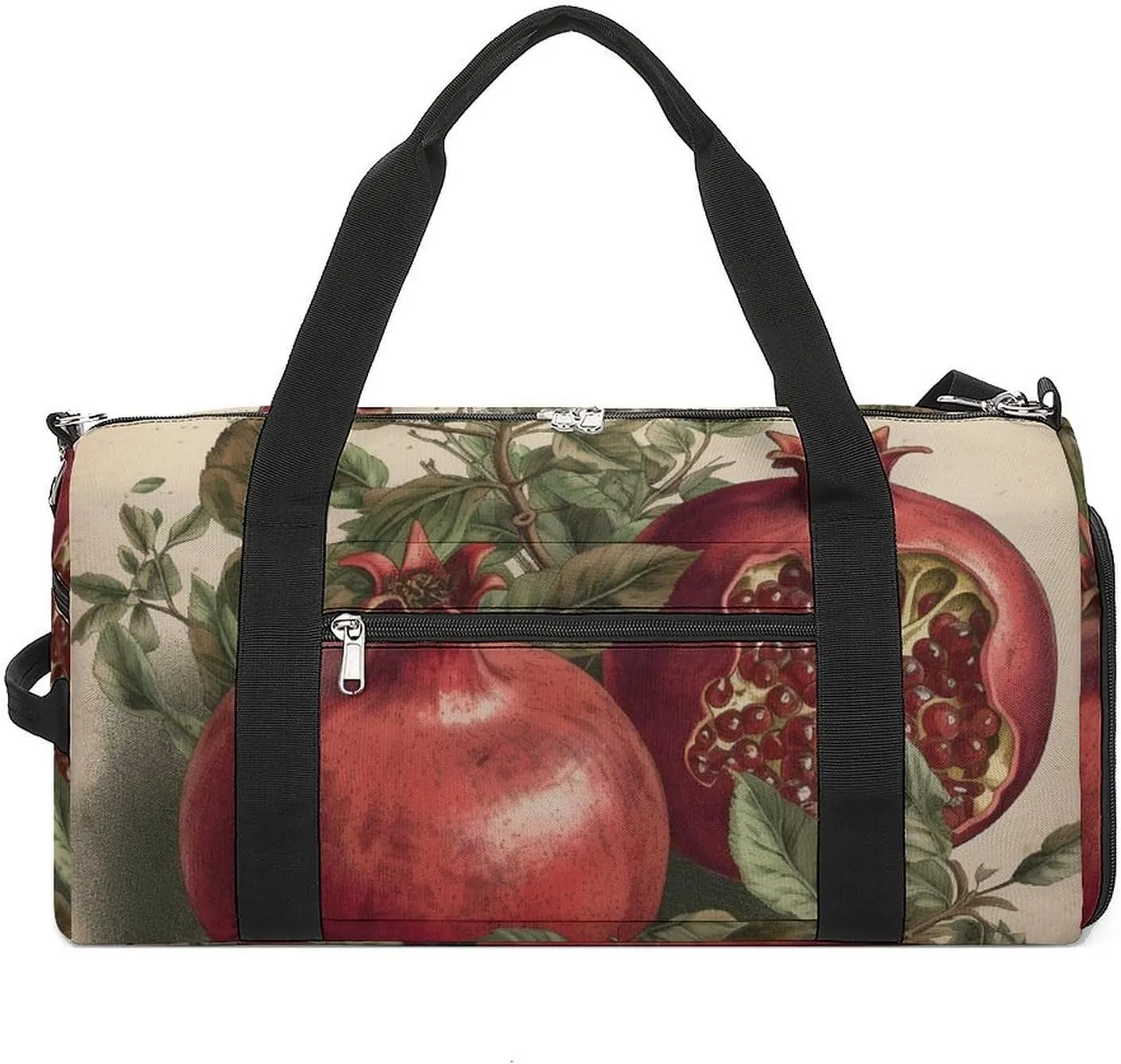 Gym Bag Berries of Pomegranate Printed Duffle Bag Yoga Bag Backpack Duffel Bag Small Gym Bag for Men And Women