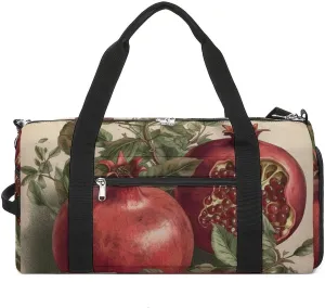 Gym Bag Berries of Pomegranate Printed Duffle Bag Yoga Bag Backpack Duffel Bag Small Gym Bag for Men And Women