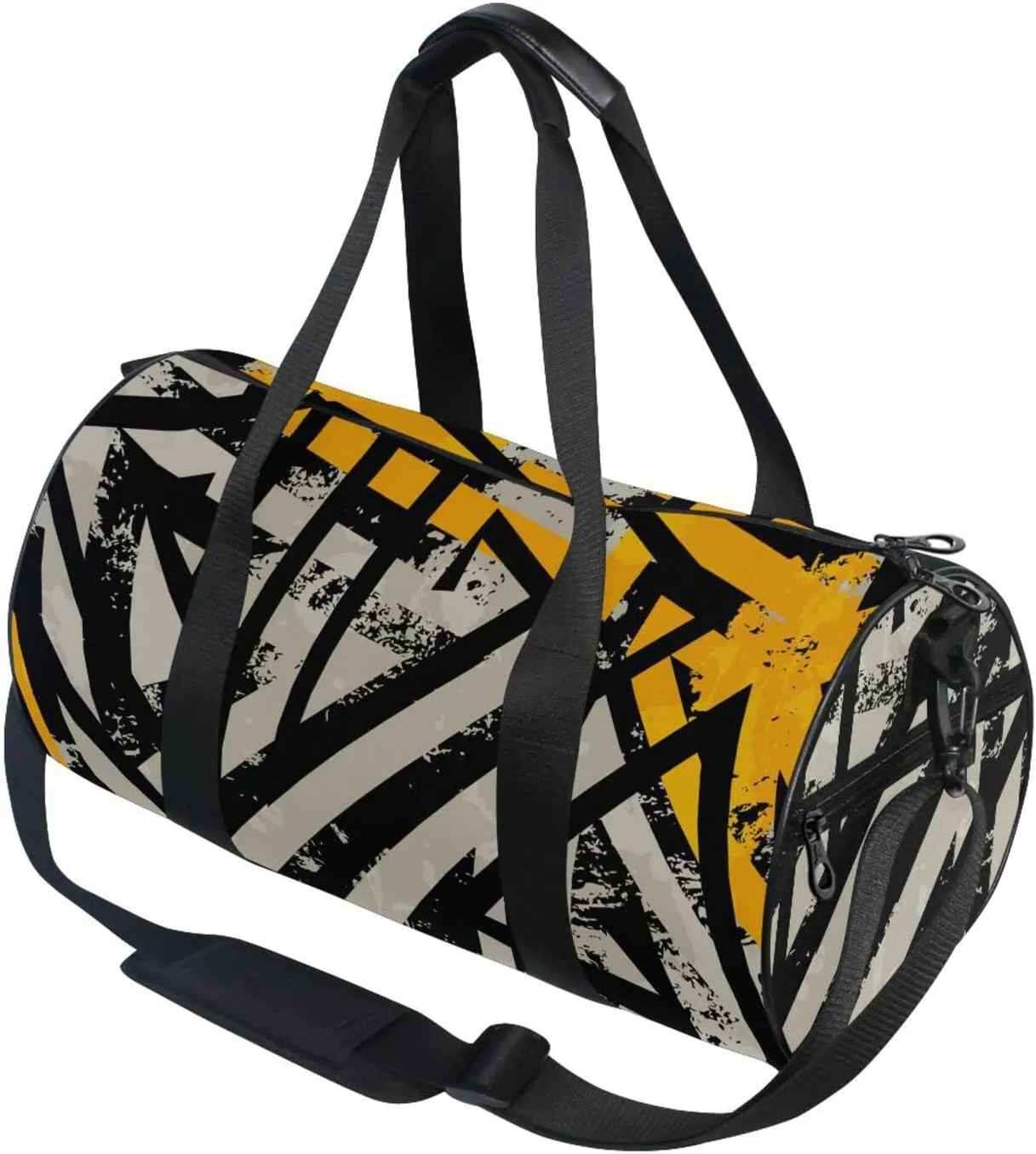 Gym Bag for Women and Men Small Duffel Bag for Sports Travel Weekender Overnight Vacation Beach Lightweight Carry on Bag for Boys Girls Abstract Gray Orange