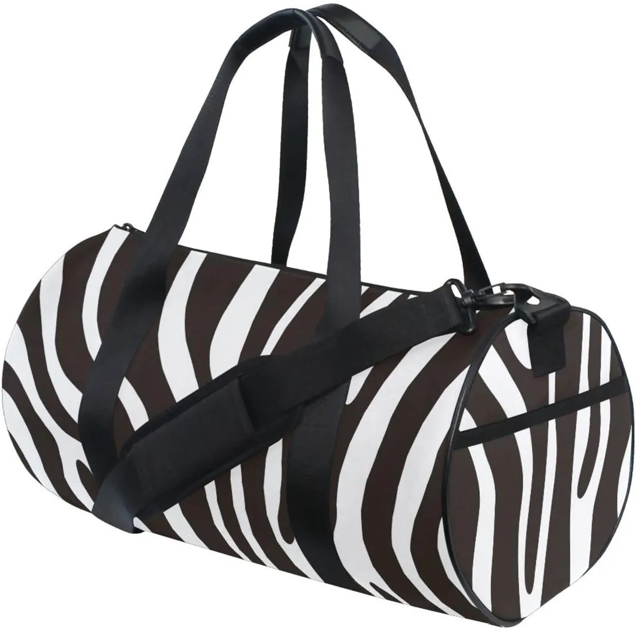 Gym Bag for Women and Men Small Duffel Bag for Sports Travel Weekender Overnight Vacation Beach Lightweight Carry on Bag for Boys Girls Black and White Zebra Pattern