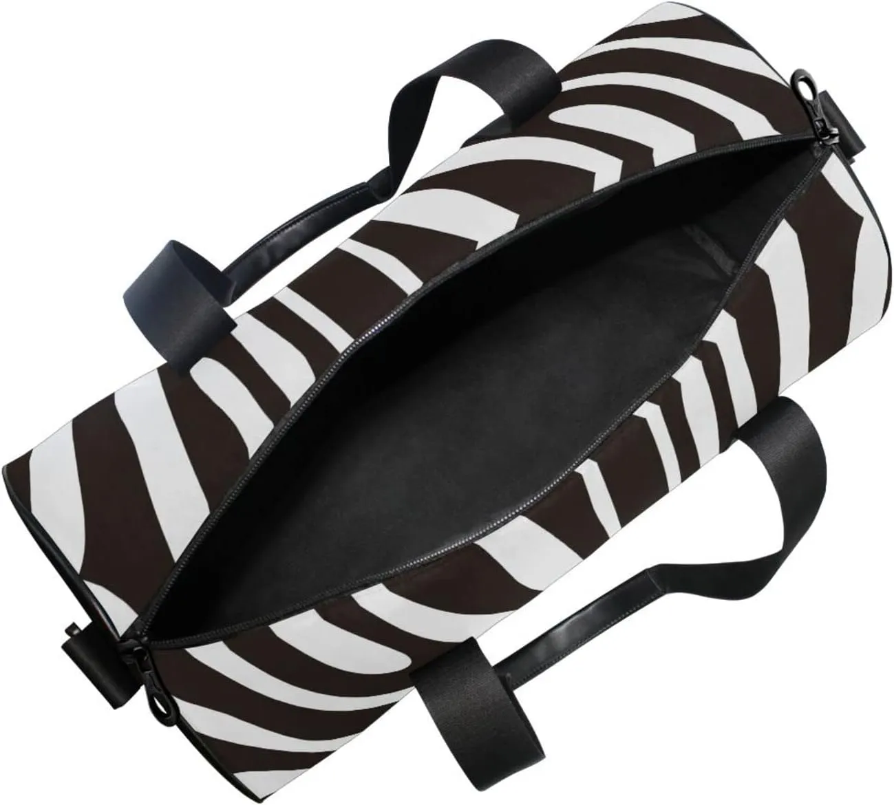 Gym Bag for Women and Men Small Duffel Bag for Sports Travel Weekender Overnight Vacation Beach Lightweight Carry on Bag for Boys Girls Black and White Zebra Pattern