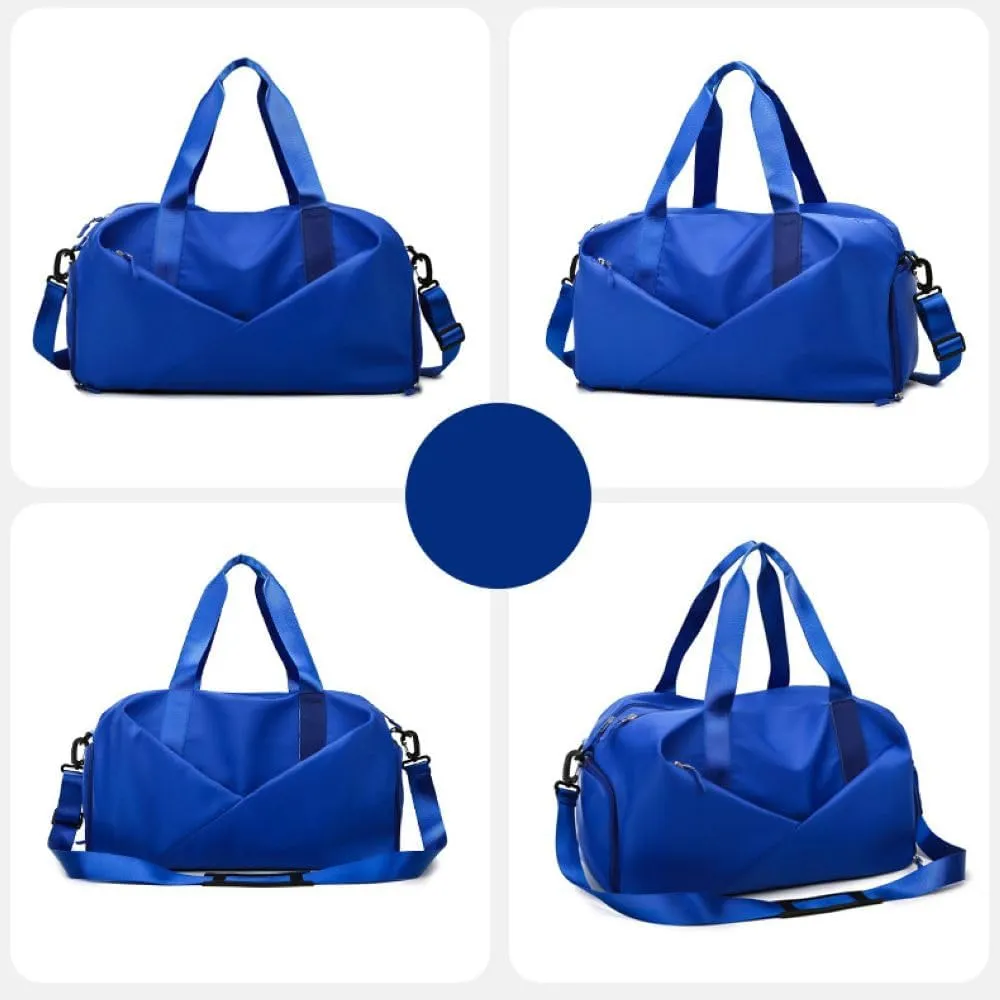 Gym Bag for Women,Sports Travel Duffel Bag, Weekender Overnight Bag with Wet Pocket and Shoes Compartment for Women, Travel,Workout,Gym, Yoga 638DA (Blue)