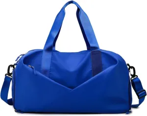 Gym Bag for Women,Sports Travel Duffel Bag, Weekender Overnight Bag with Wet Pocket and Shoes Compartment for Women, Travel,Workout,Gym, Yoga 638DA (Blue)