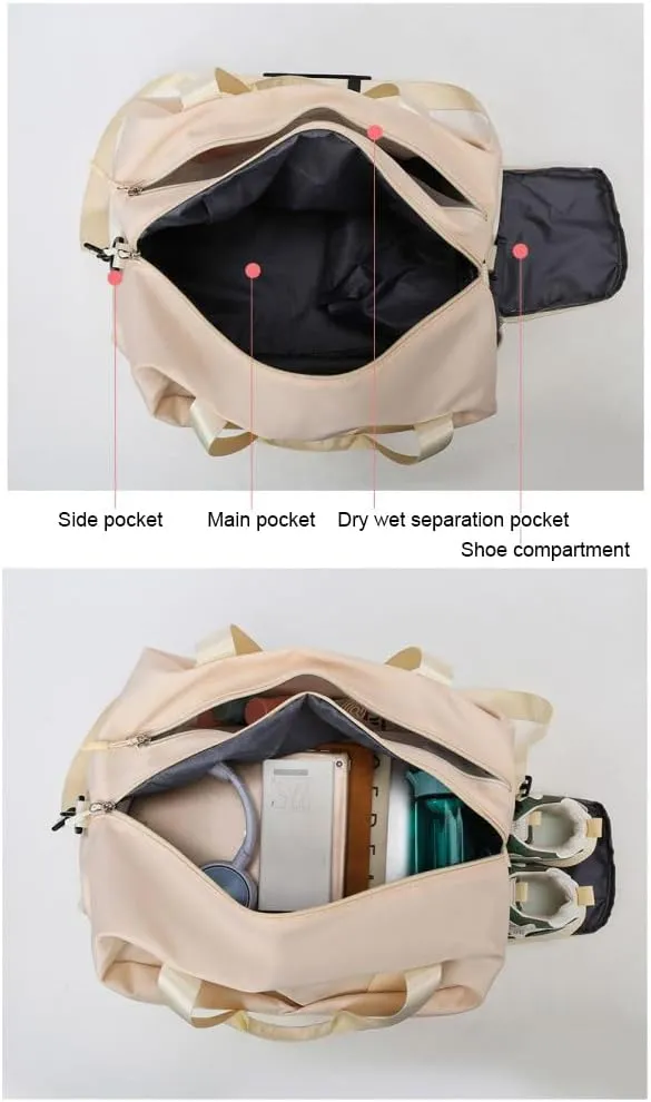 Gym Bag for Women,Sports Travel Duffel Bag, Weekender Overnight Bag with Wet Pocket and Shoes Compartment for Women, Travel,Workout,Gym, Yoga 638DA (Emerald Green)