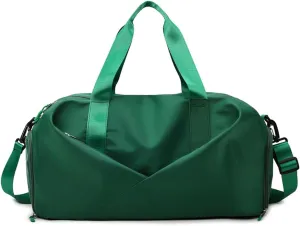 Gym Bag for Women,Sports Travel Duffel Bag, Weekender Overnight Bag with Wet Pocket and Shoes Compartment for Women, Travel,Workout,Gym, Yoga 638DA (Emerald Green)